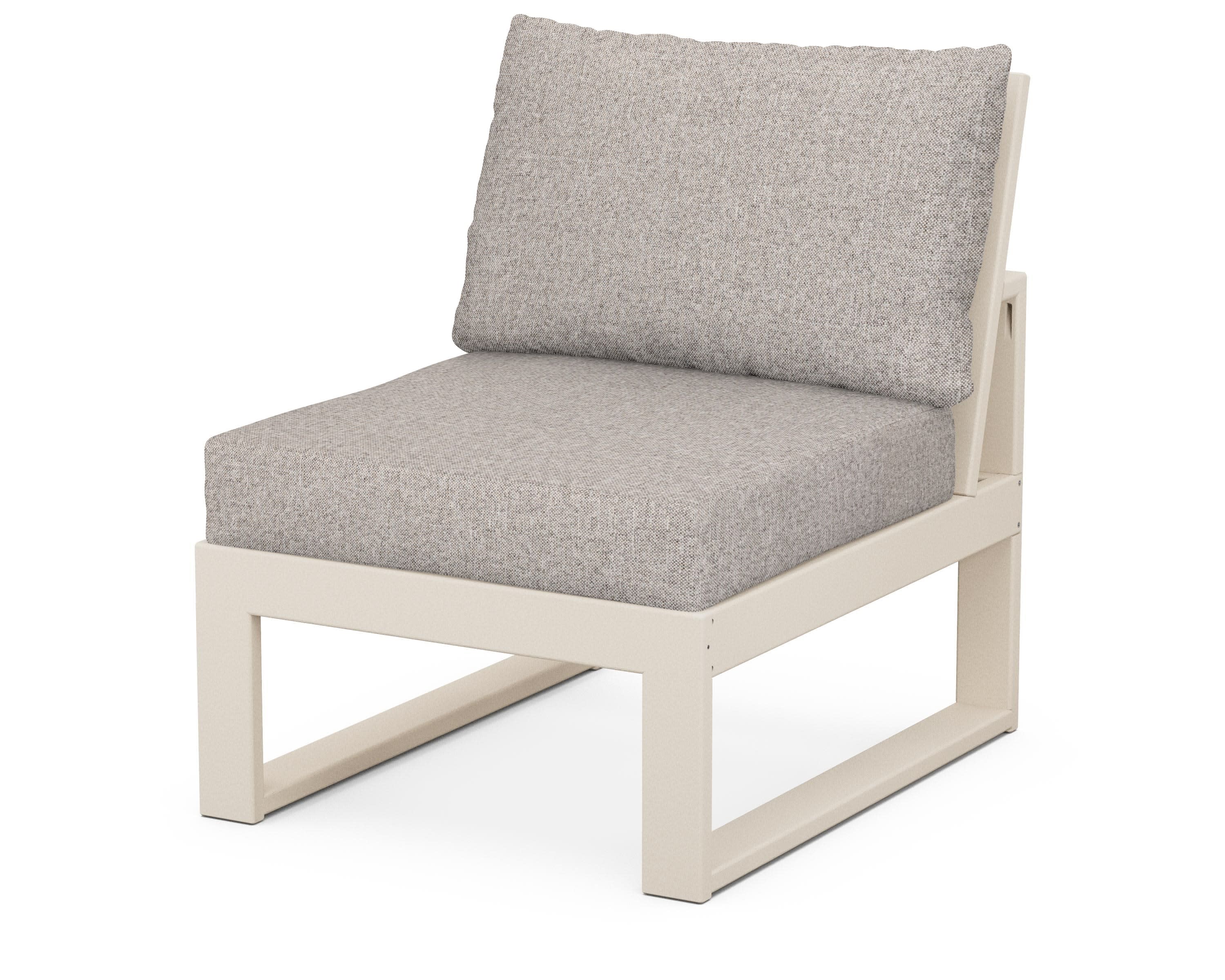 Modular Armless Chair in Sand / Weathered Tweed