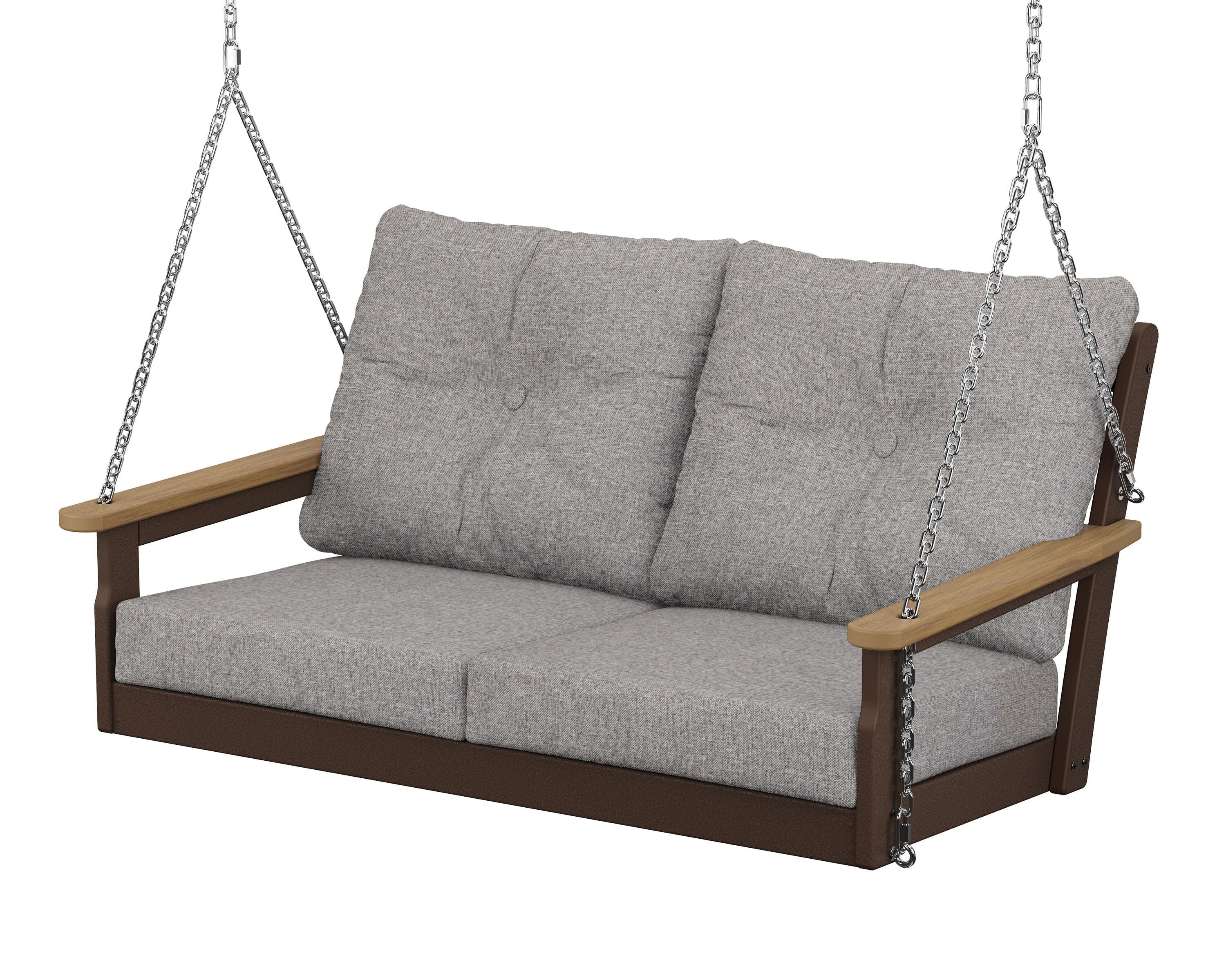 Vineyard Deep Seating Swing in Mahogany / Natural / Grey Mist
