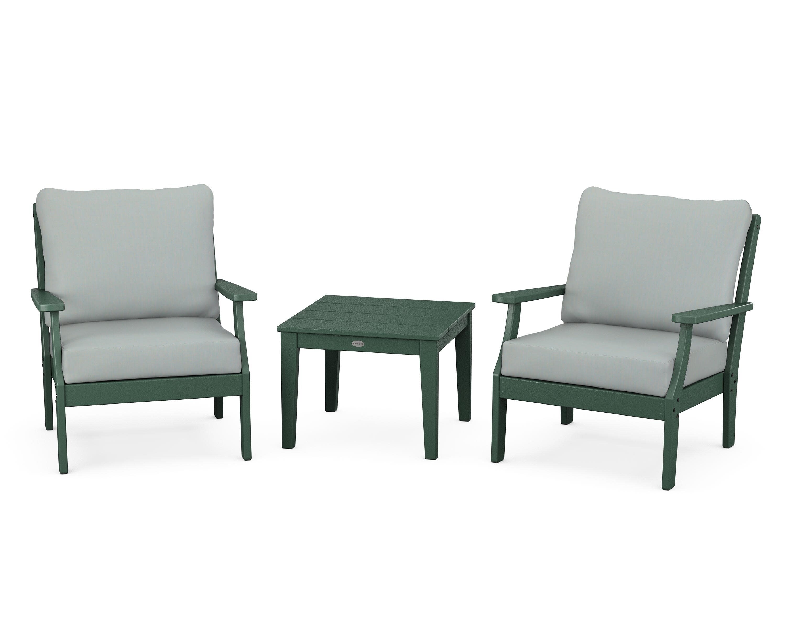 Braxton 3-Piece Deep Seating Set in Green / Spa