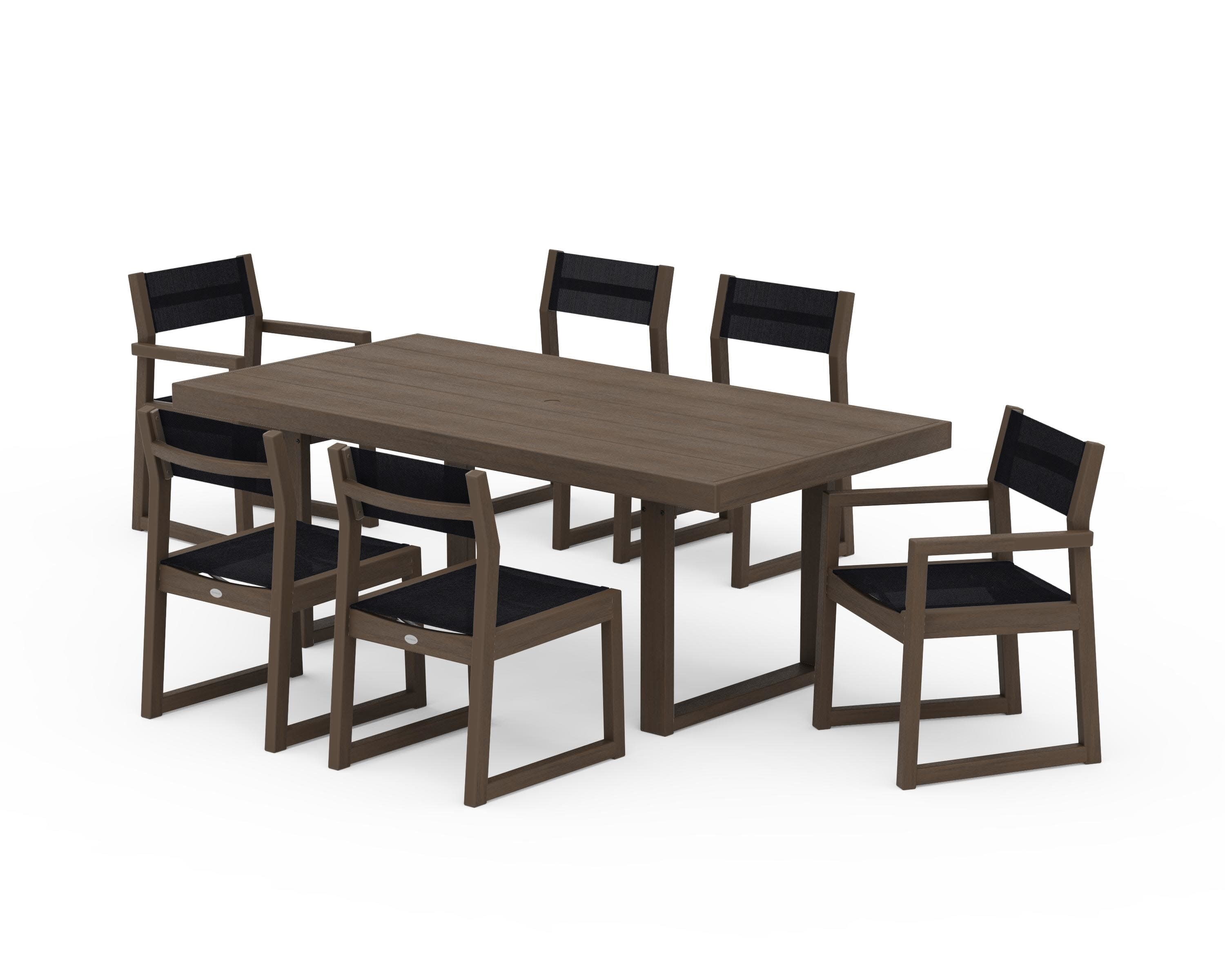 EDGE Sling 7-Piece Dining Set in Kona / Black Sling