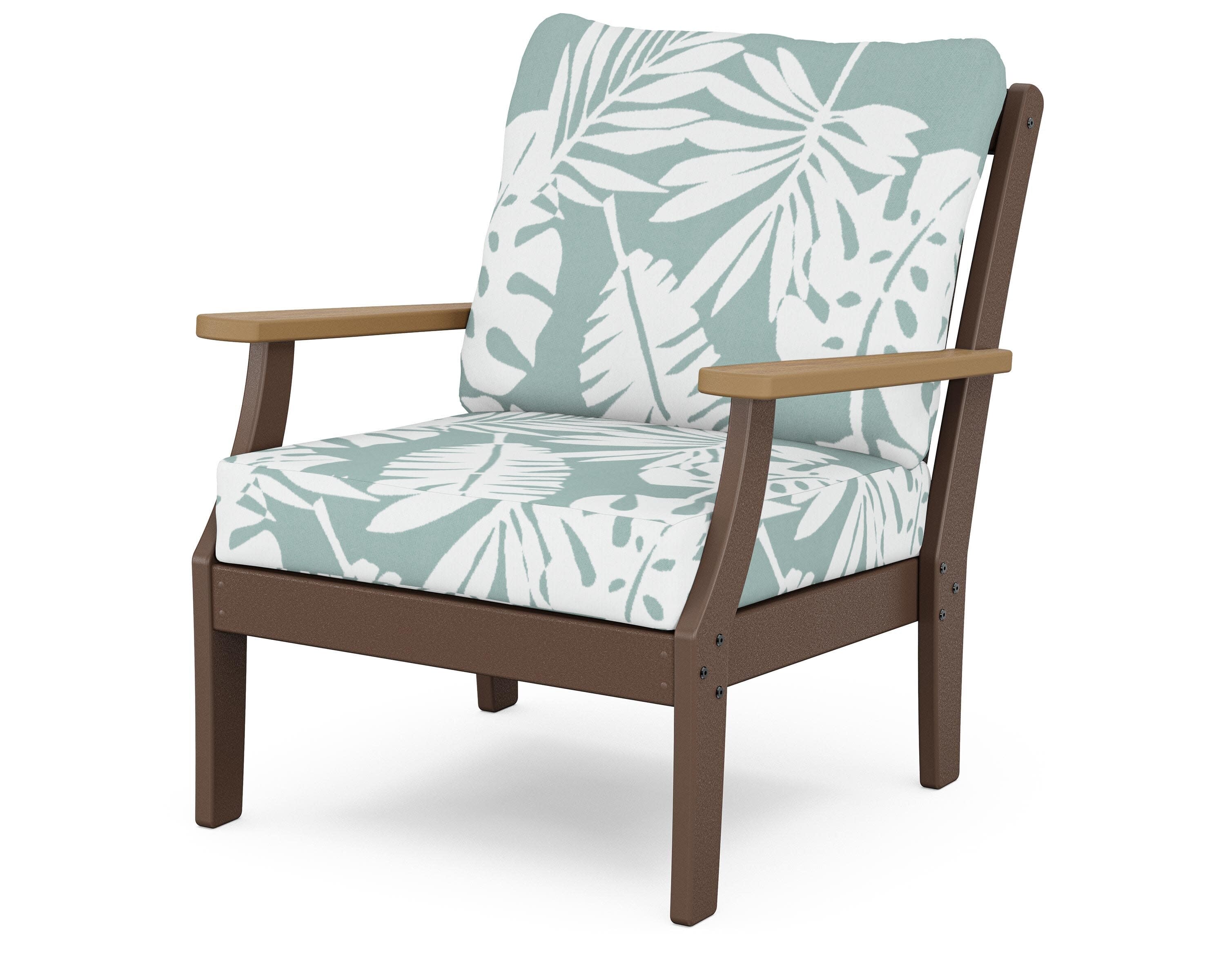 Braxton Deep Seating Chair in Mahogany / Natural / Leaf Glacier Spa