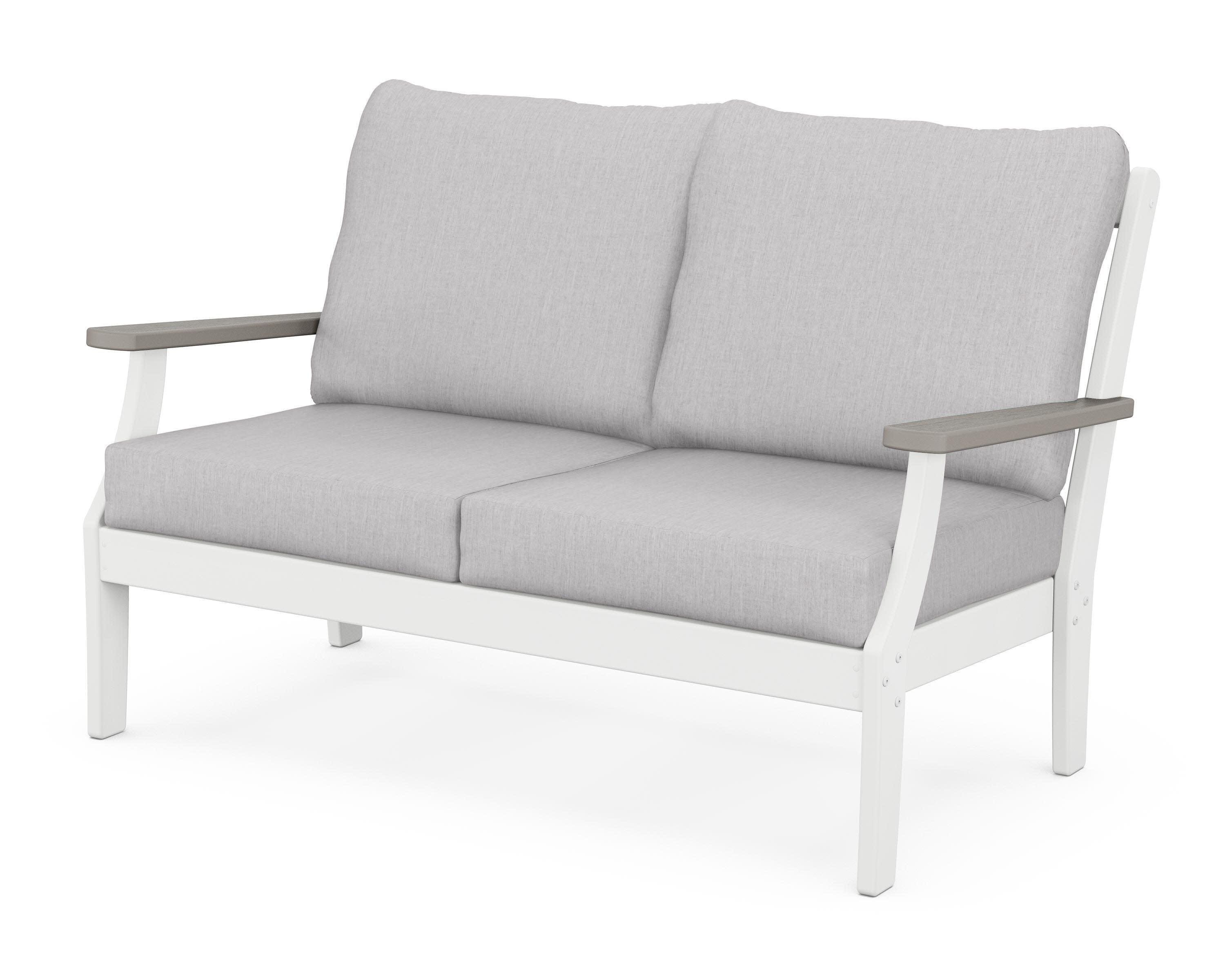Braxton Deep Seating Loveseat in White / Driftwood / Granite