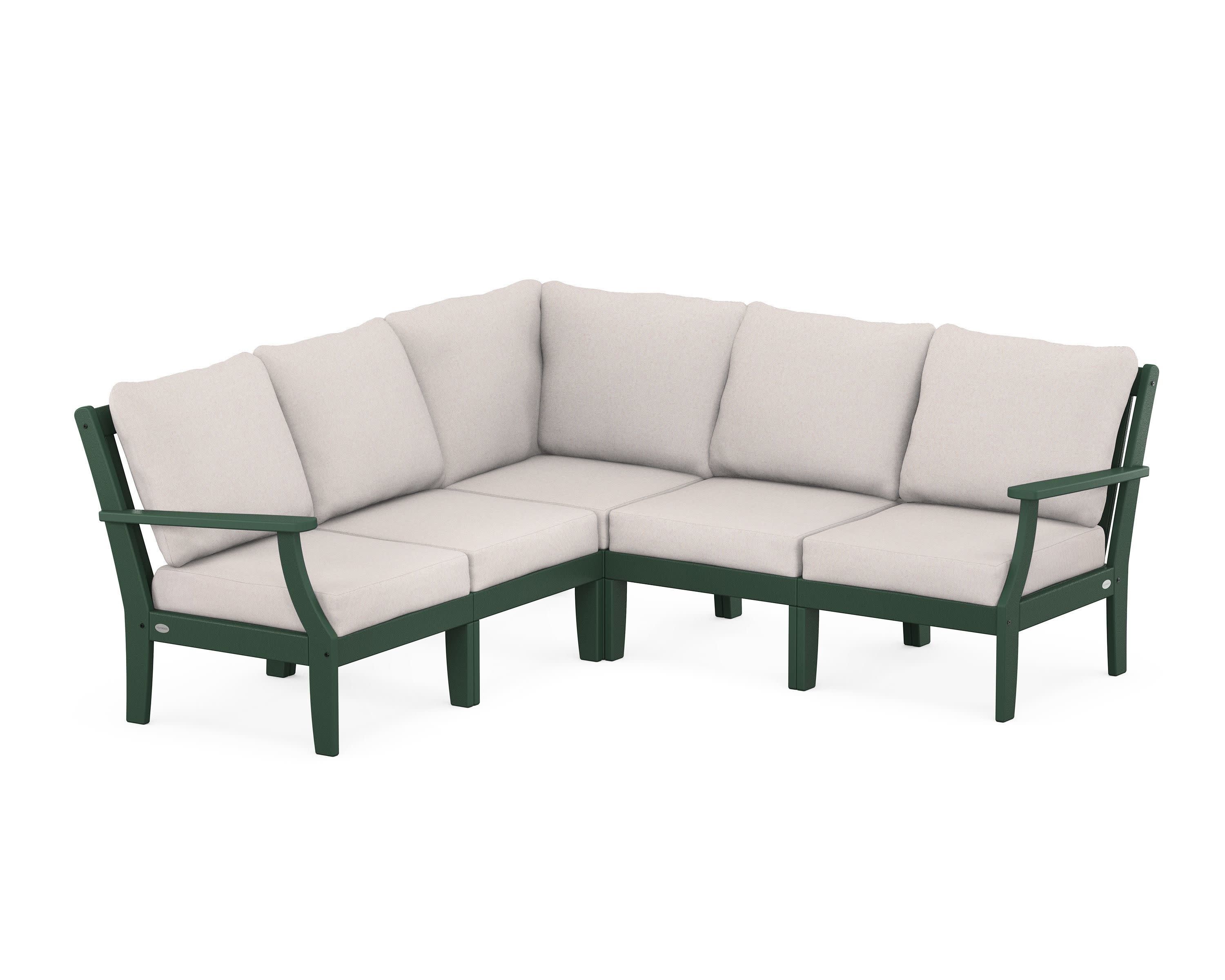 Braxton Modular 5-Piece Deep Seating Set in Green / Dune Burlap