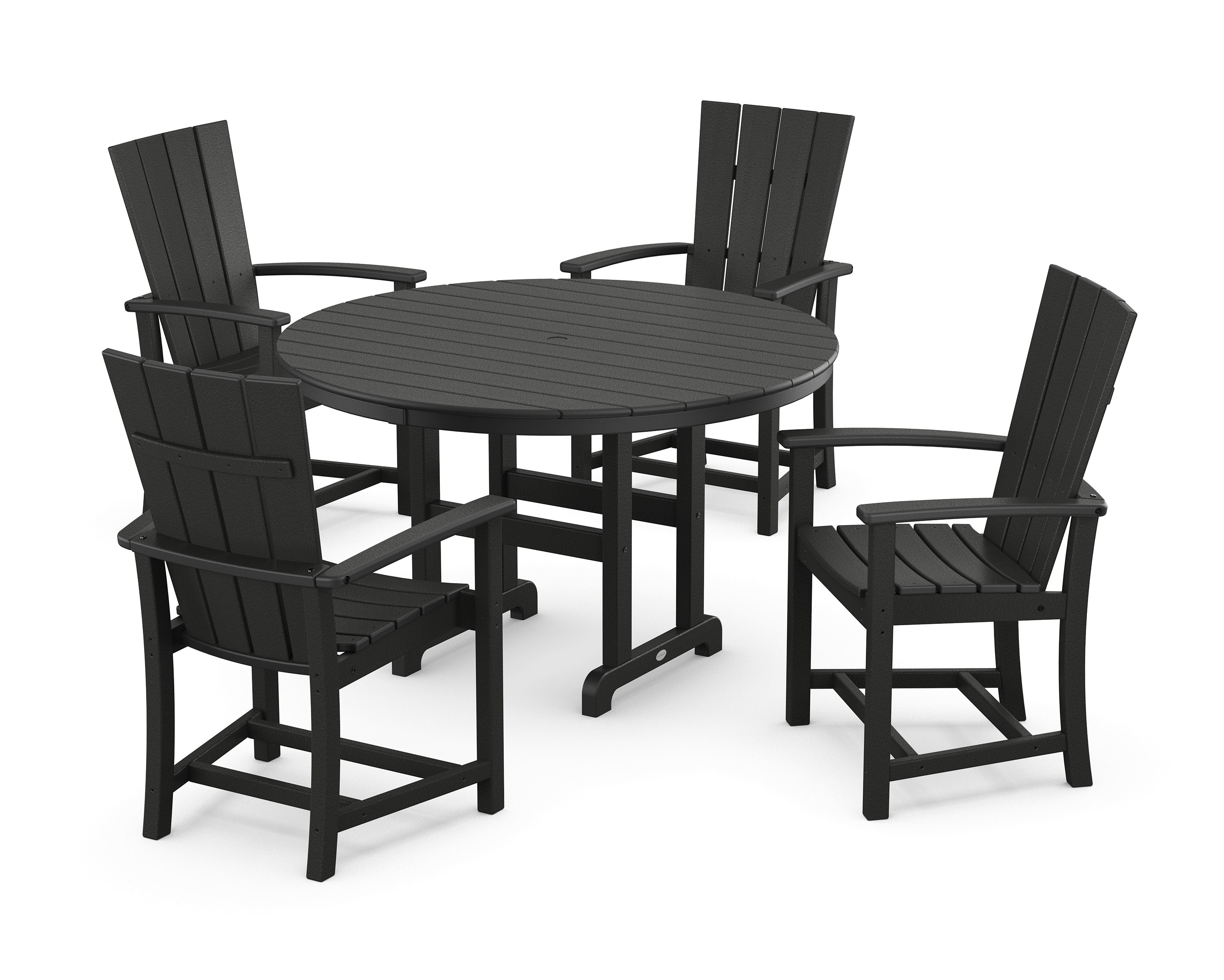 Quattro 5-Piece Round Farmhouse Dining Set in Black