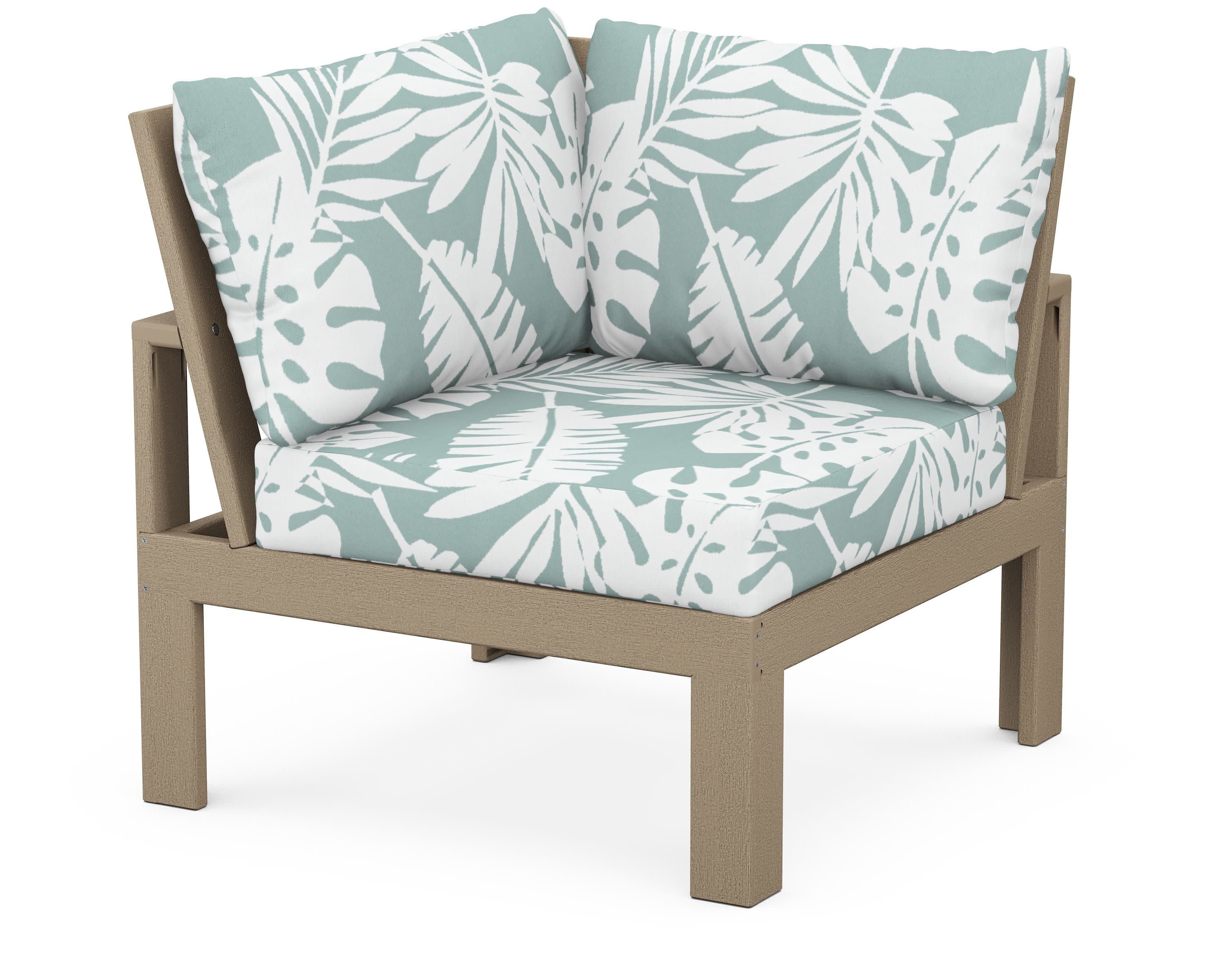 Modular Corner Chair in Vintage Sahara / Leaf Glacier Spa