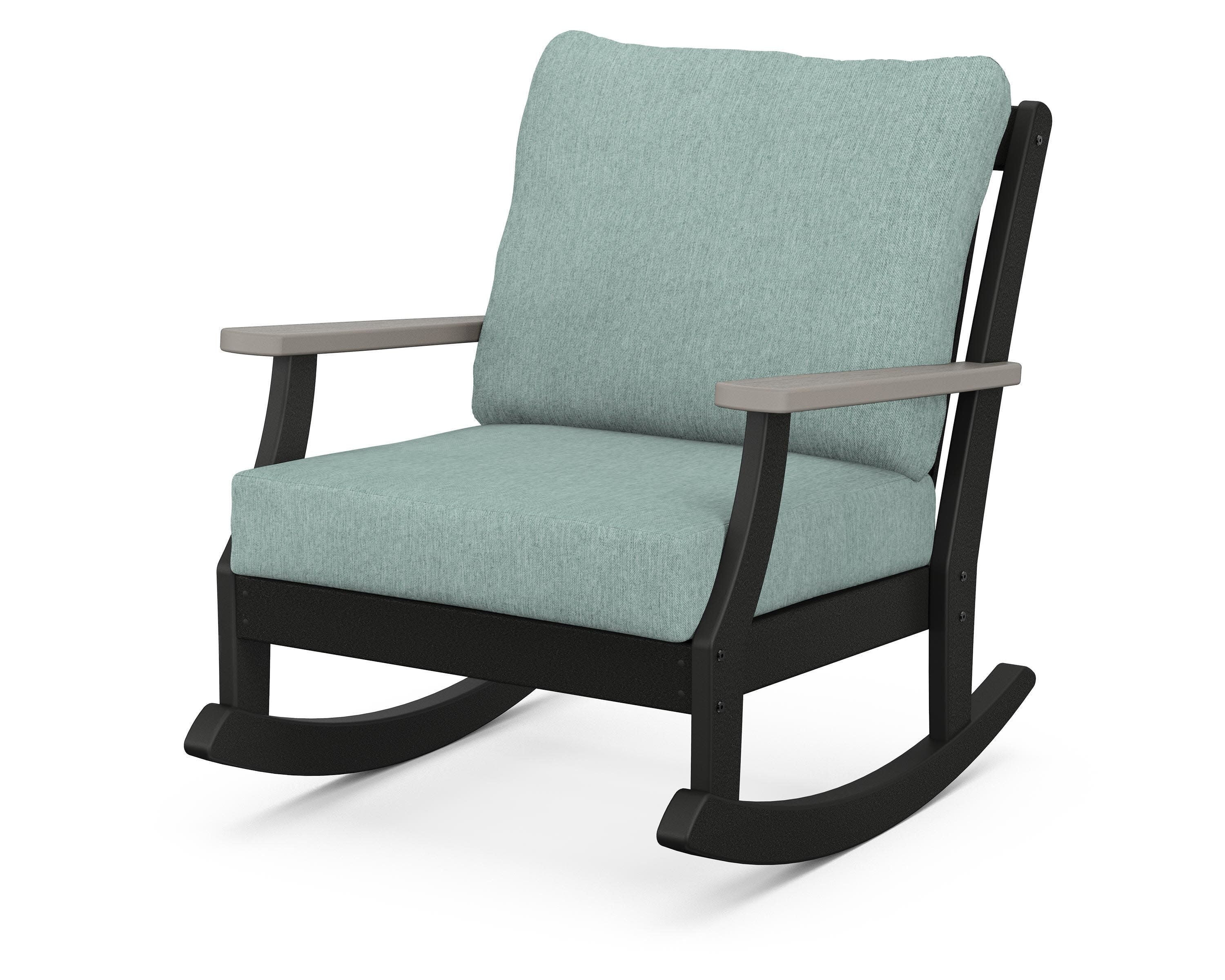 Braxton Deep Seating Rocking Chair in Black / Driftwood / Glacier Spa