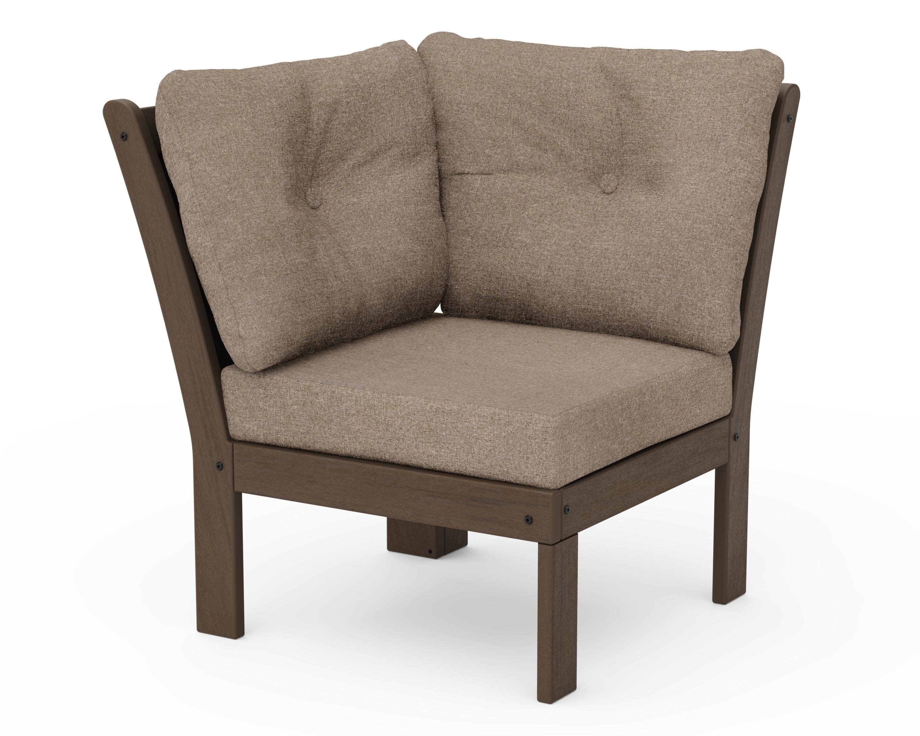 Vineyard Modular Corner Chair in Kona / Spiced Burlap