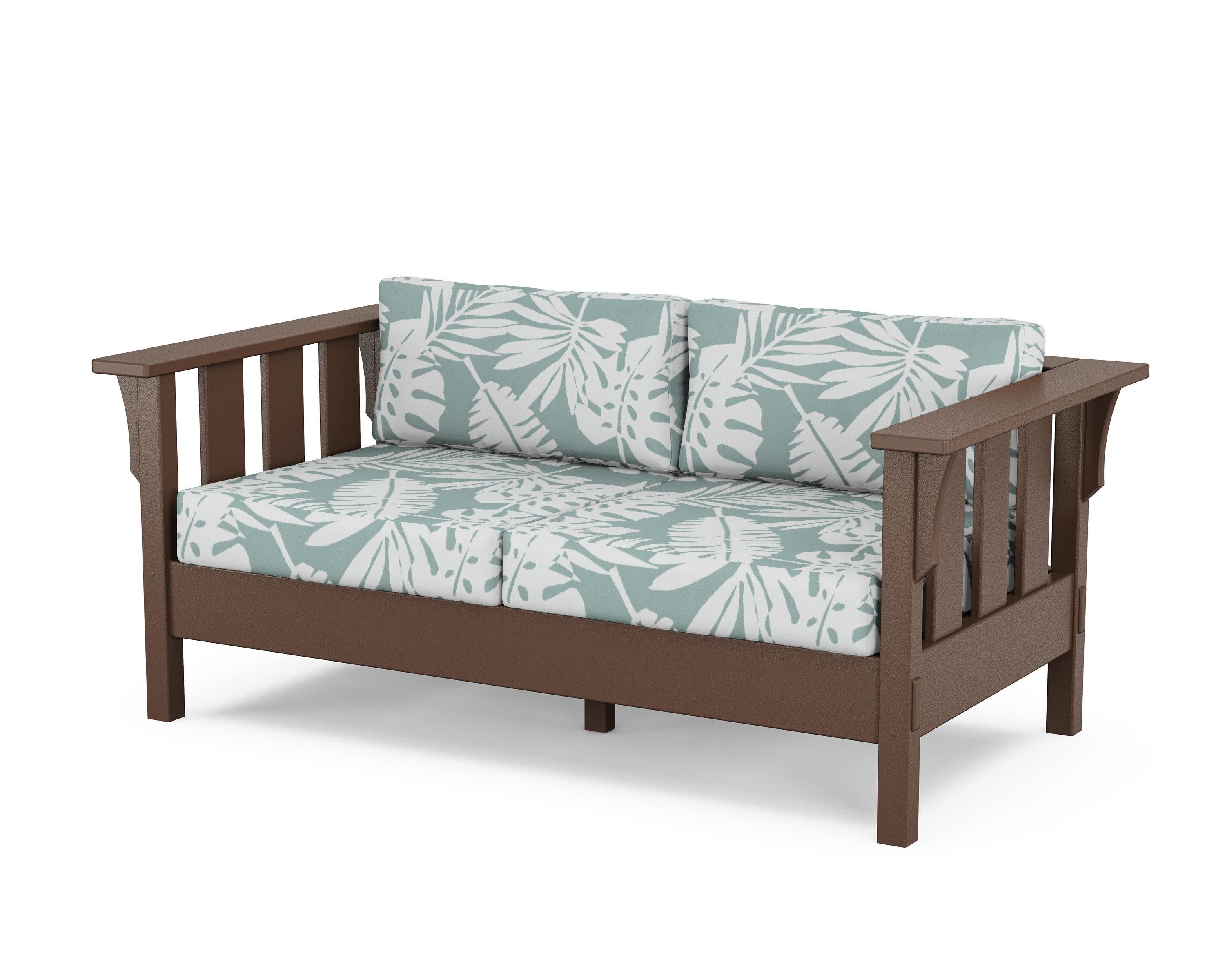 Acadia Deep Seating Loveseat in Mahogany / Leaf Glacier Spa