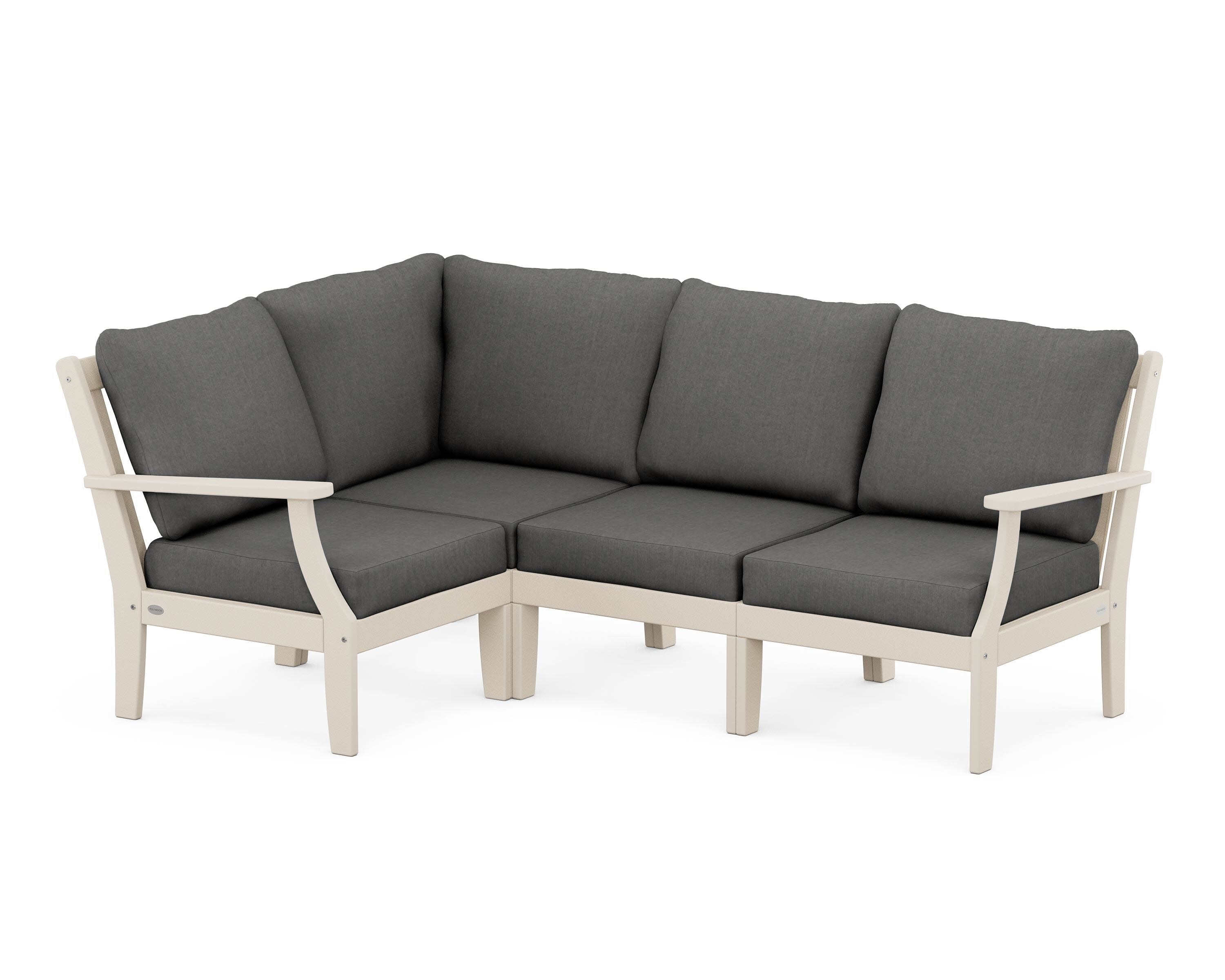 Braxton Modular 4-Piece Deep Seating Set in Sand / Spectrum Carbon