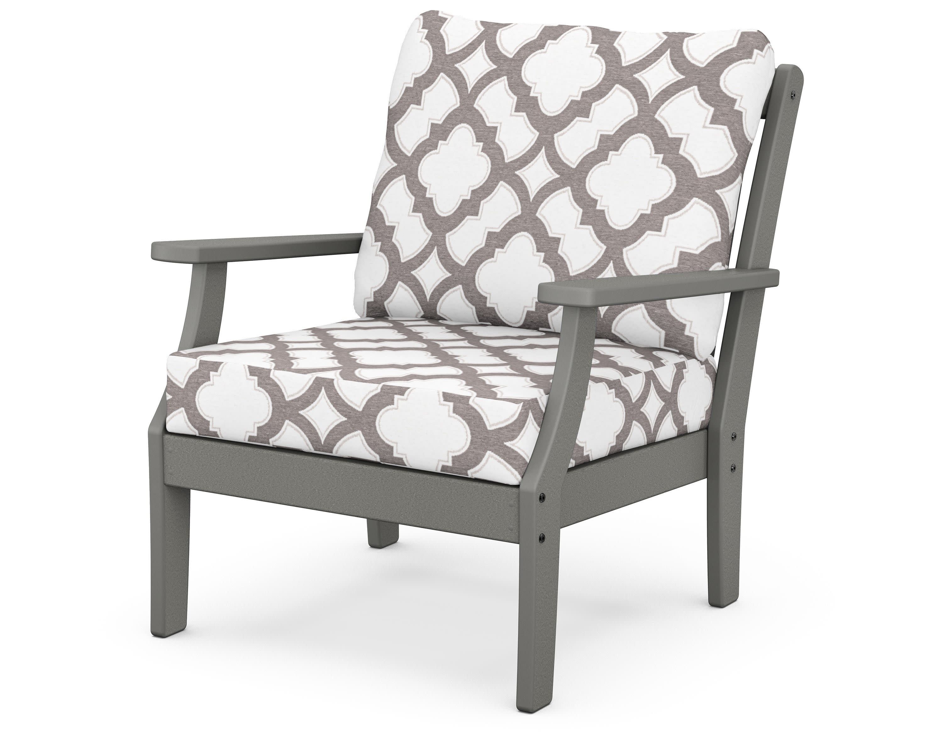 Braxton Deep Seating Chair in Slate Grey / Trellis Grey Mist