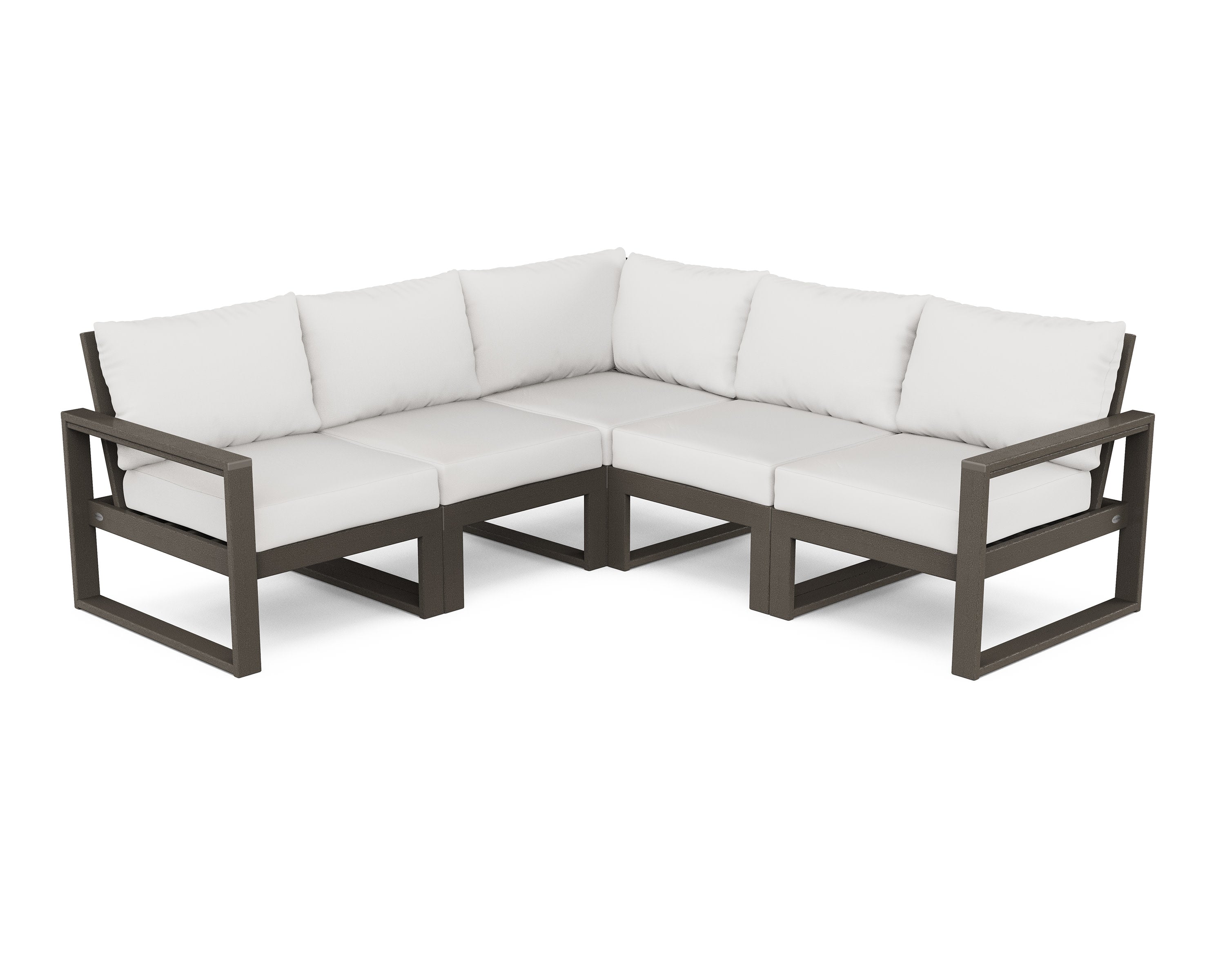 EDGE 5-Piece Modular Deep Seating Set in Vintage Coffee / Natural Linen