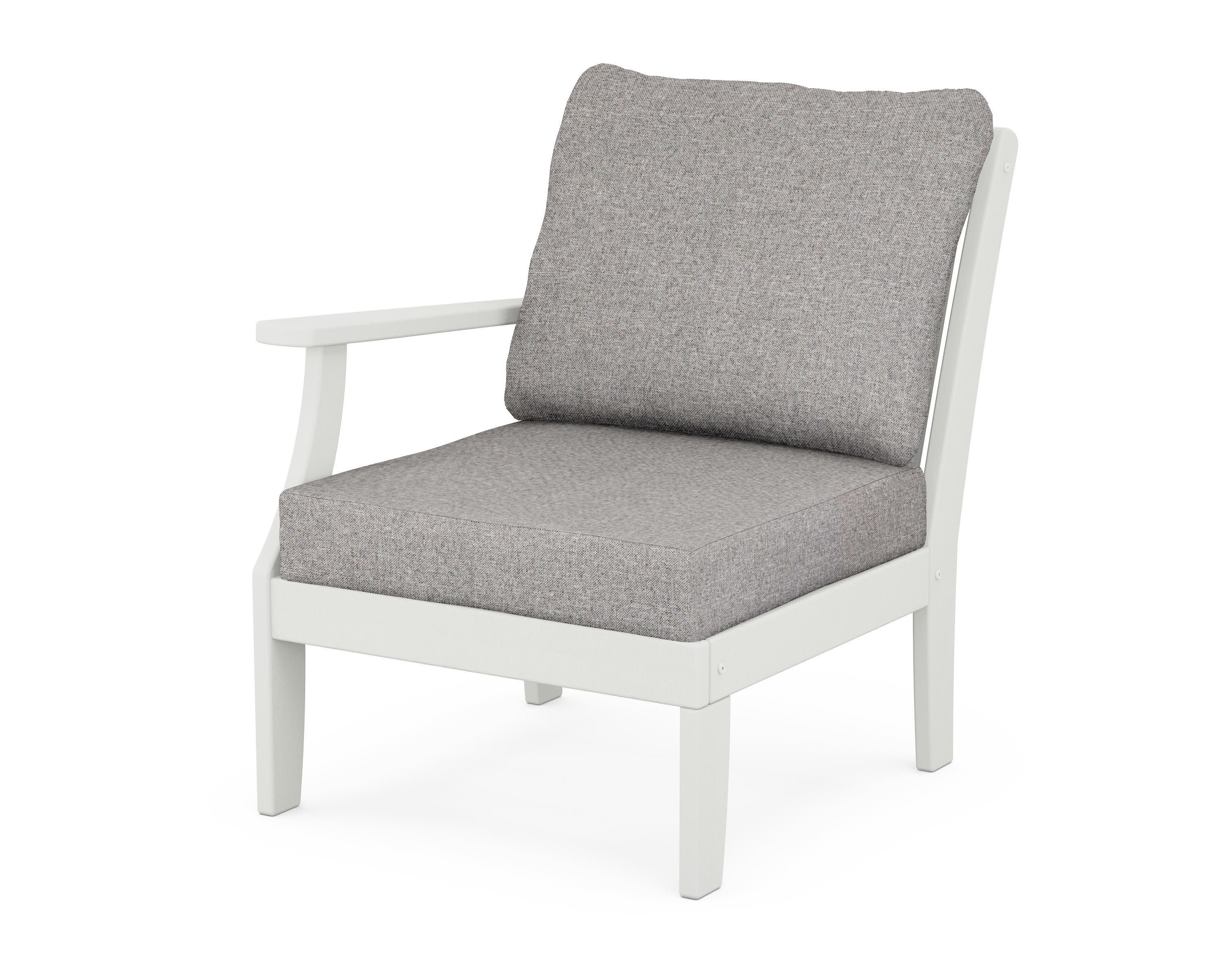 Braxton Modular Left Arm Chair in Vintage White / Grey Mist