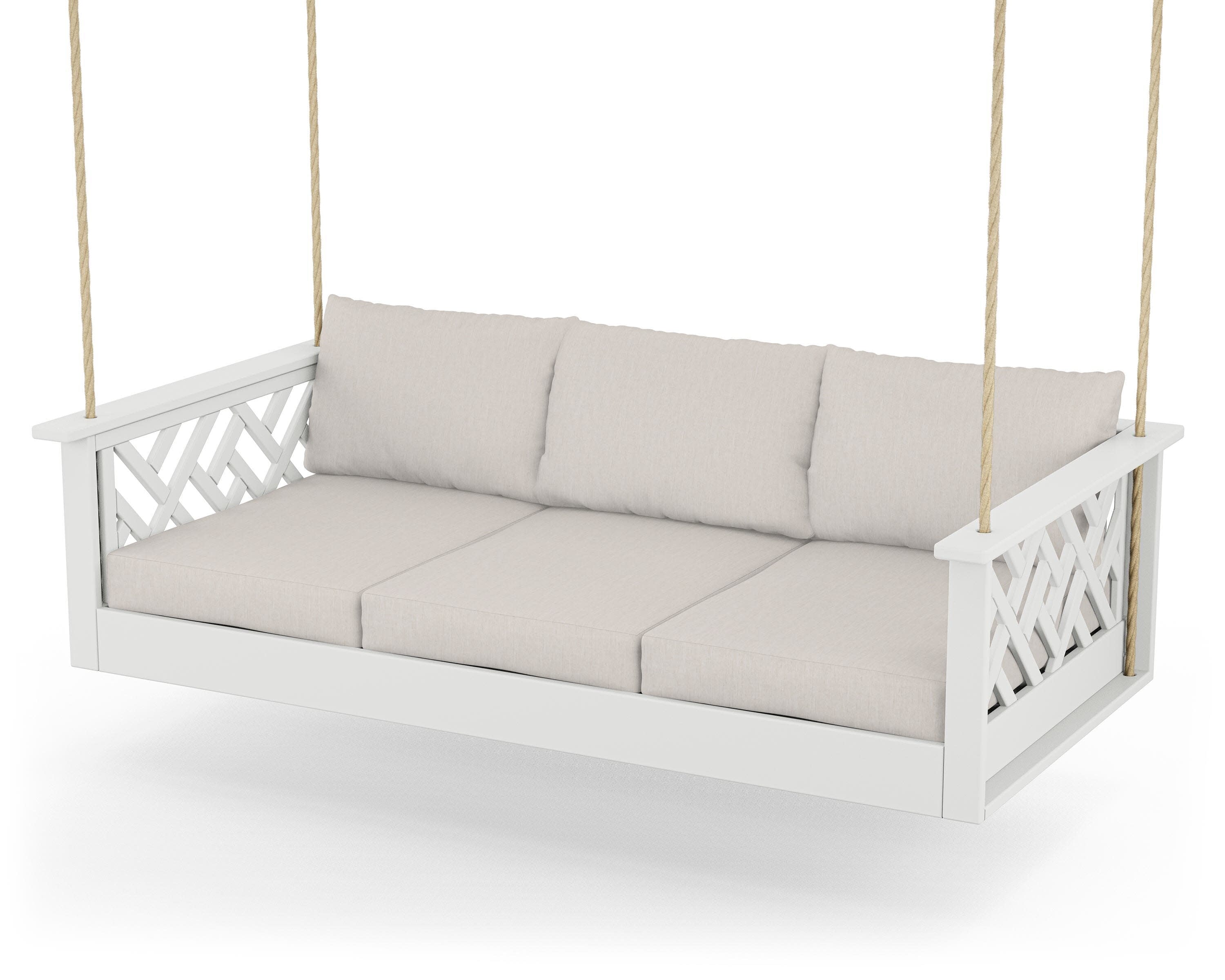 Chippendale Daybed Swing in White / Cast Ash