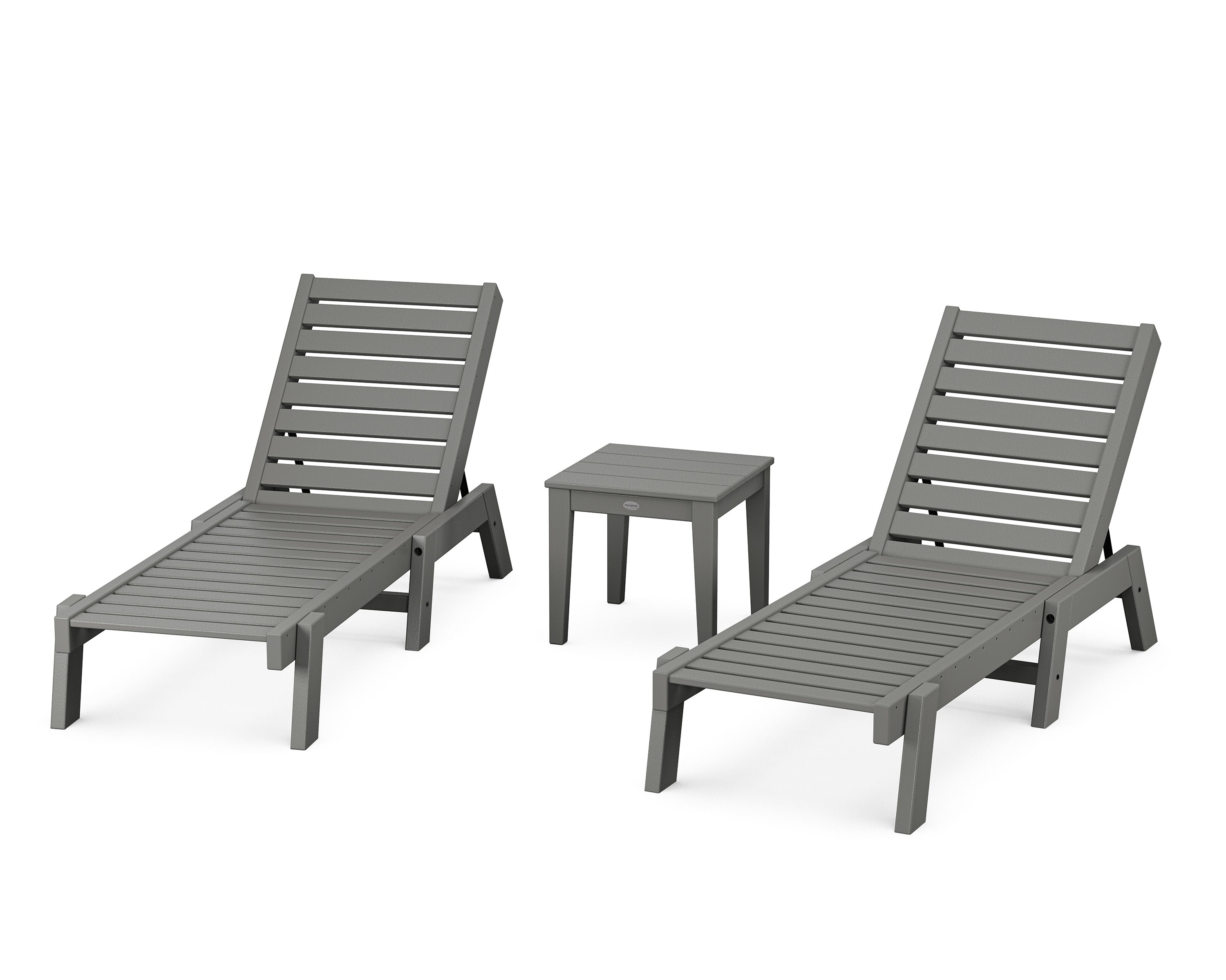 Captain Chaise 3-Piece Set in Slate Grey