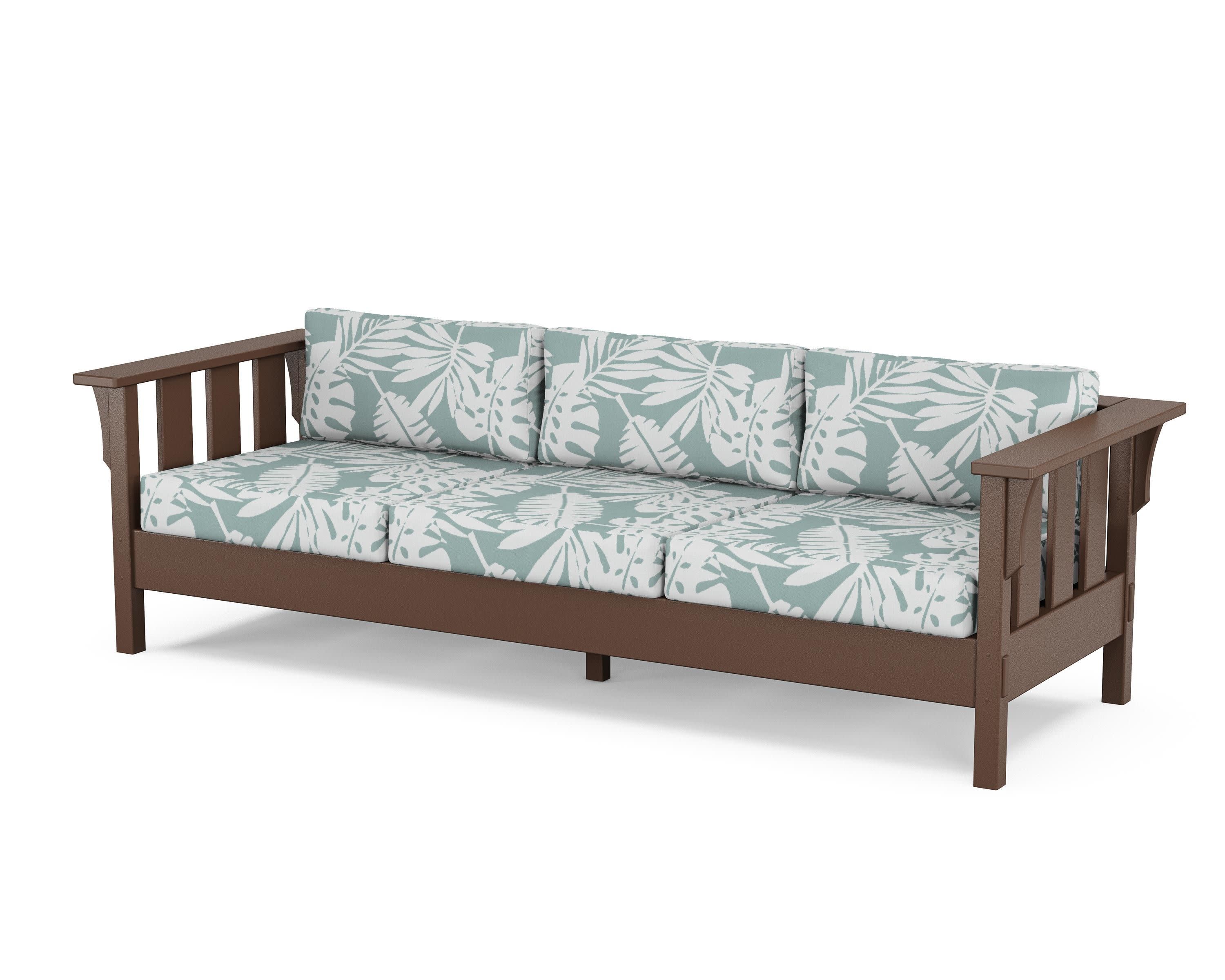 Acadia Deep Seating Sofa in Mahogany / Leaf Glacier Spa