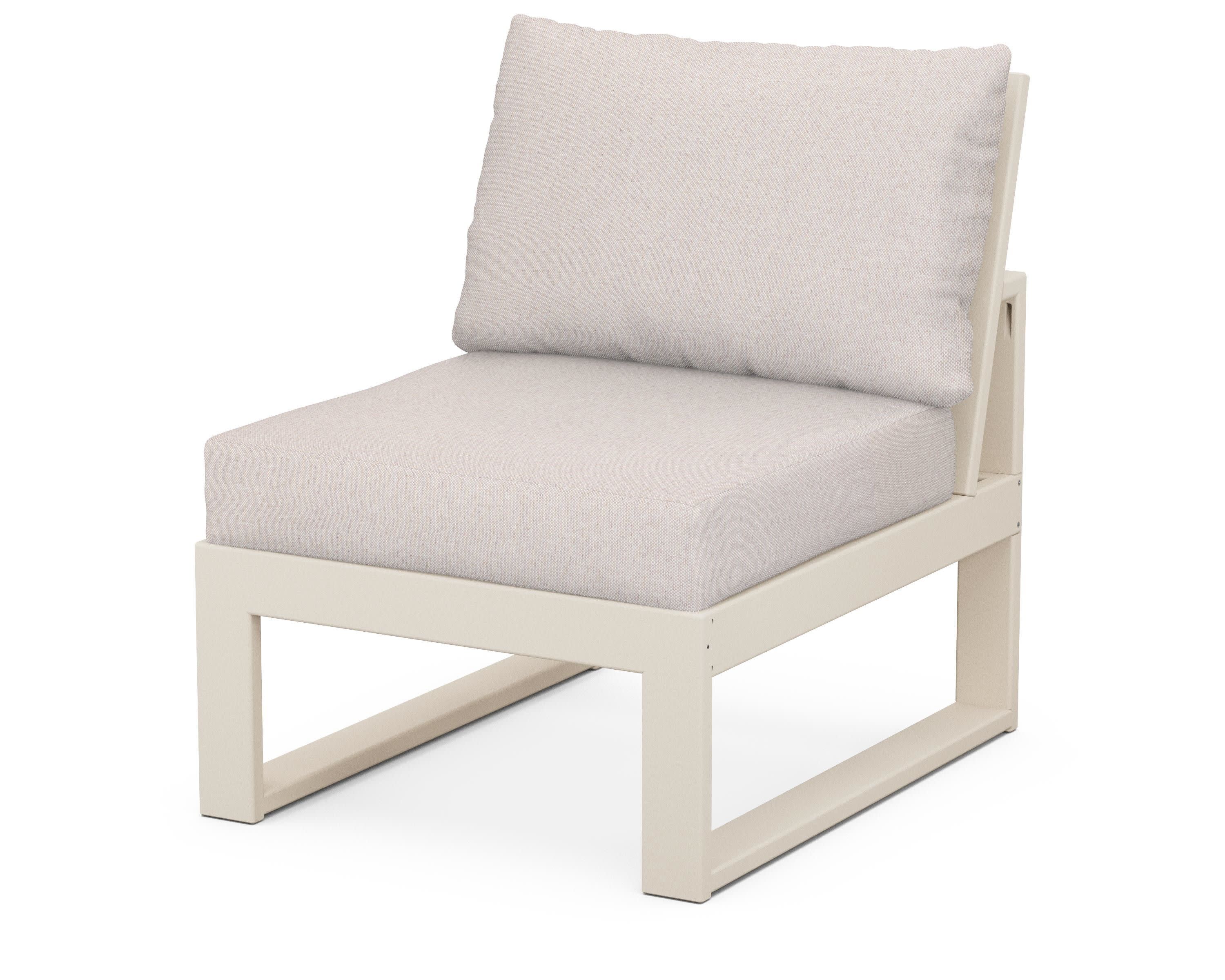 Modular Armless Chair in Sand / Dune Burlap