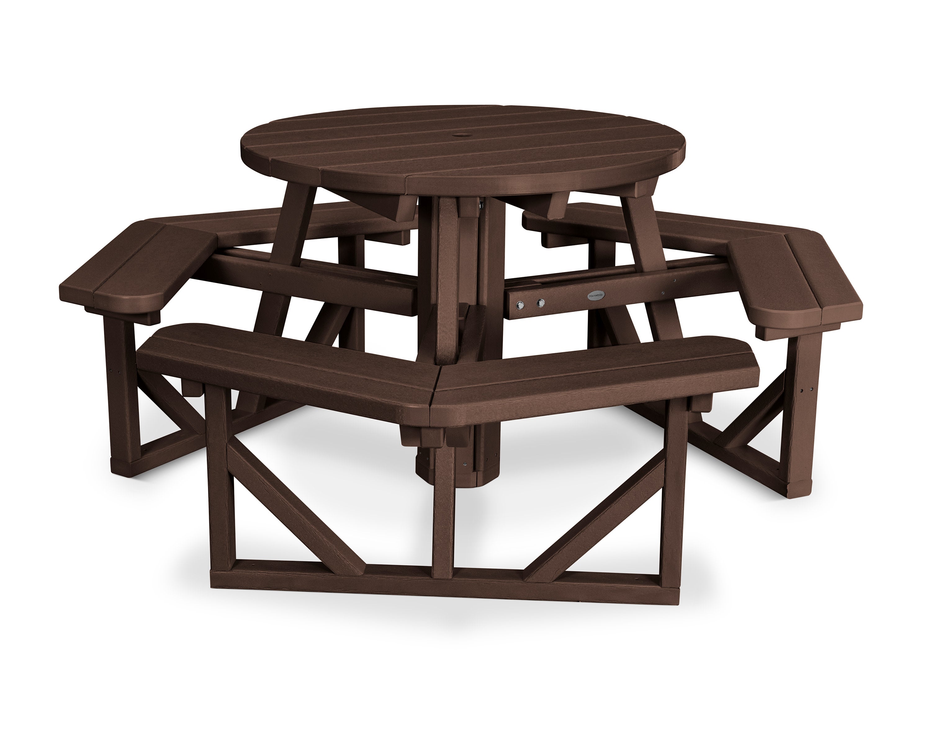 Park 36" Round Picnic Table in Mahogany