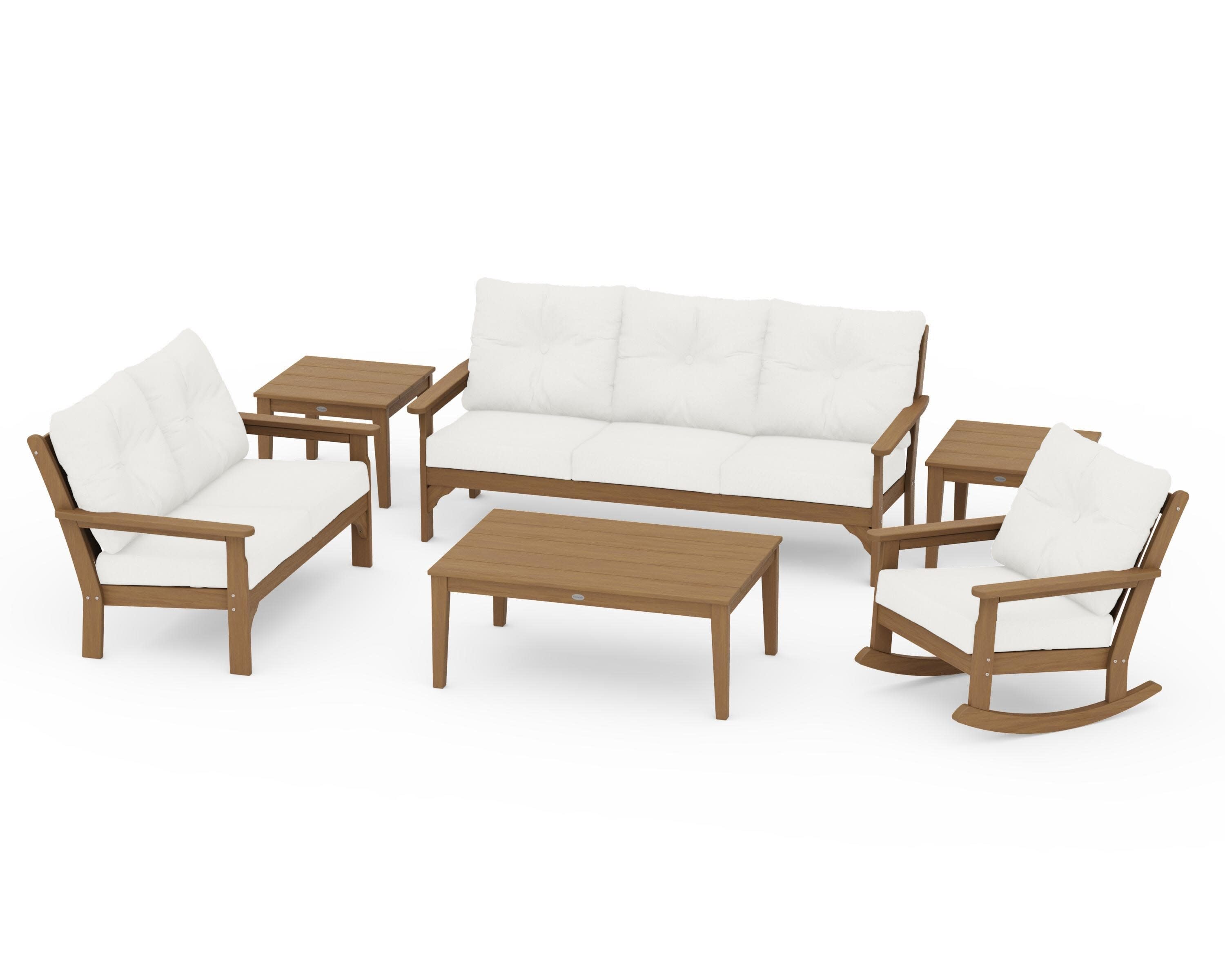Vineyard 6-Piece Deep Seating Set in Natural / Natural Linen