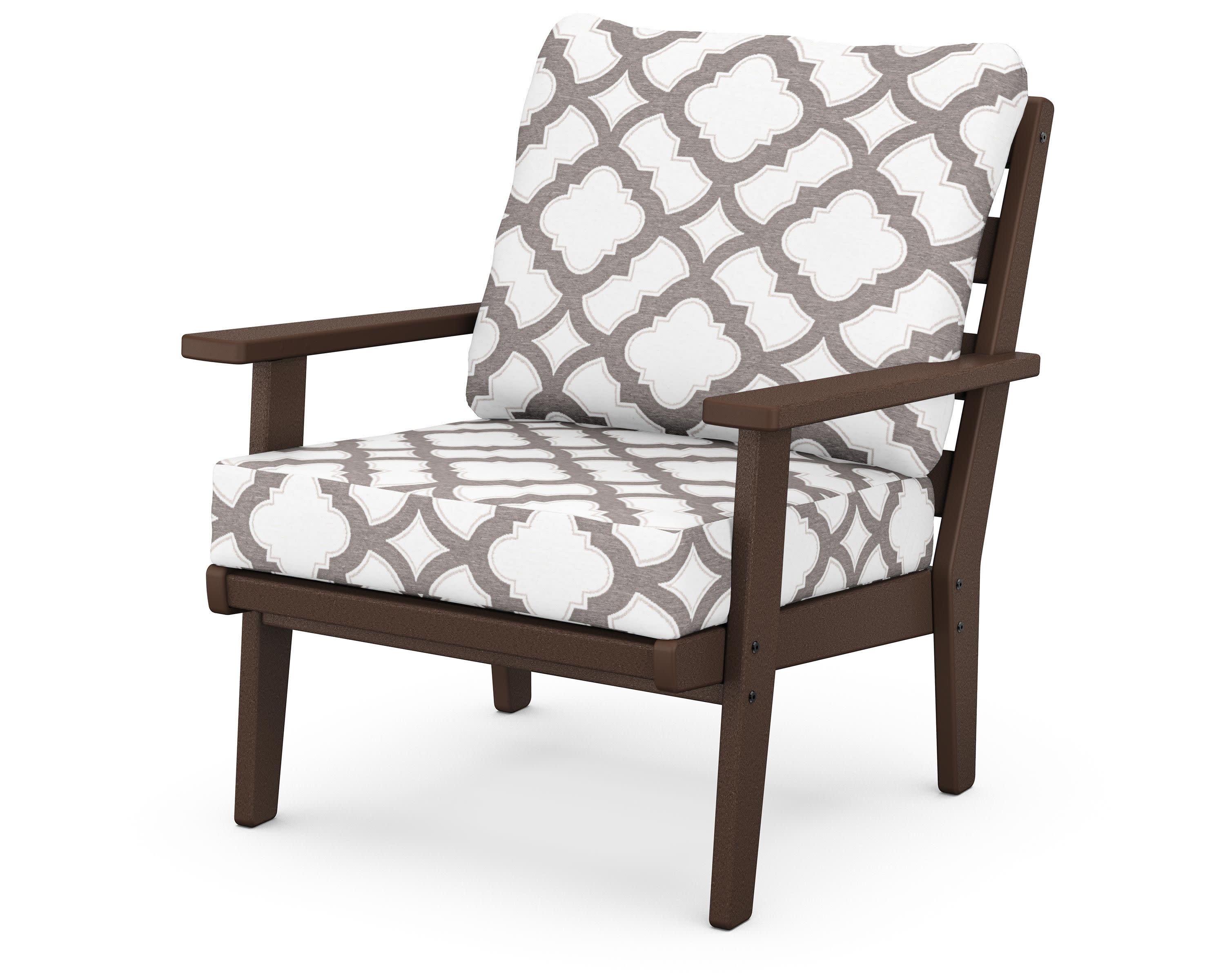 Grant Park Deep Seating Chair in Mahogany / Trellis Grey Mist