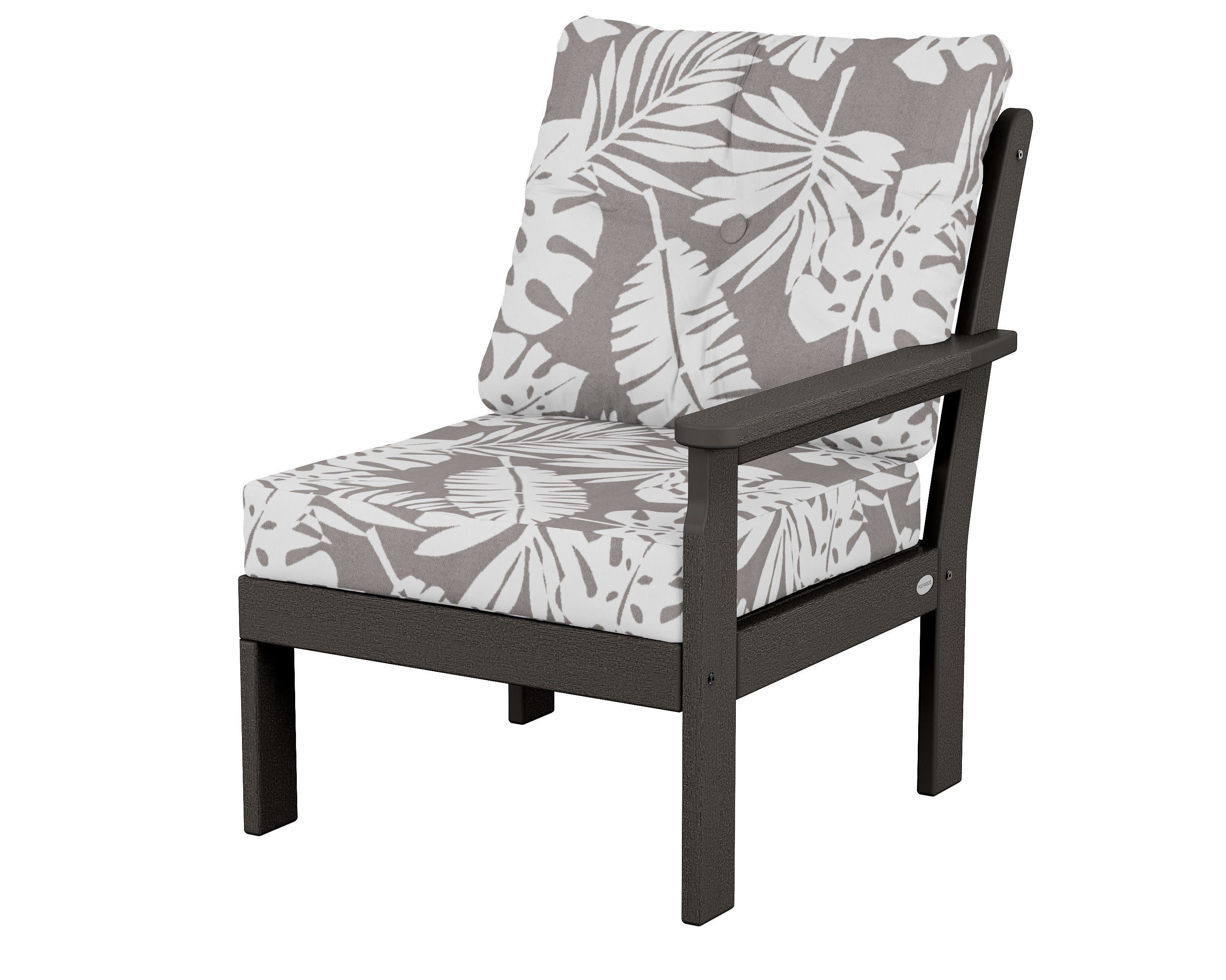 Vineyard Modular Right Arm Chair in Vintage Coffee / Leaf Grey Mist
