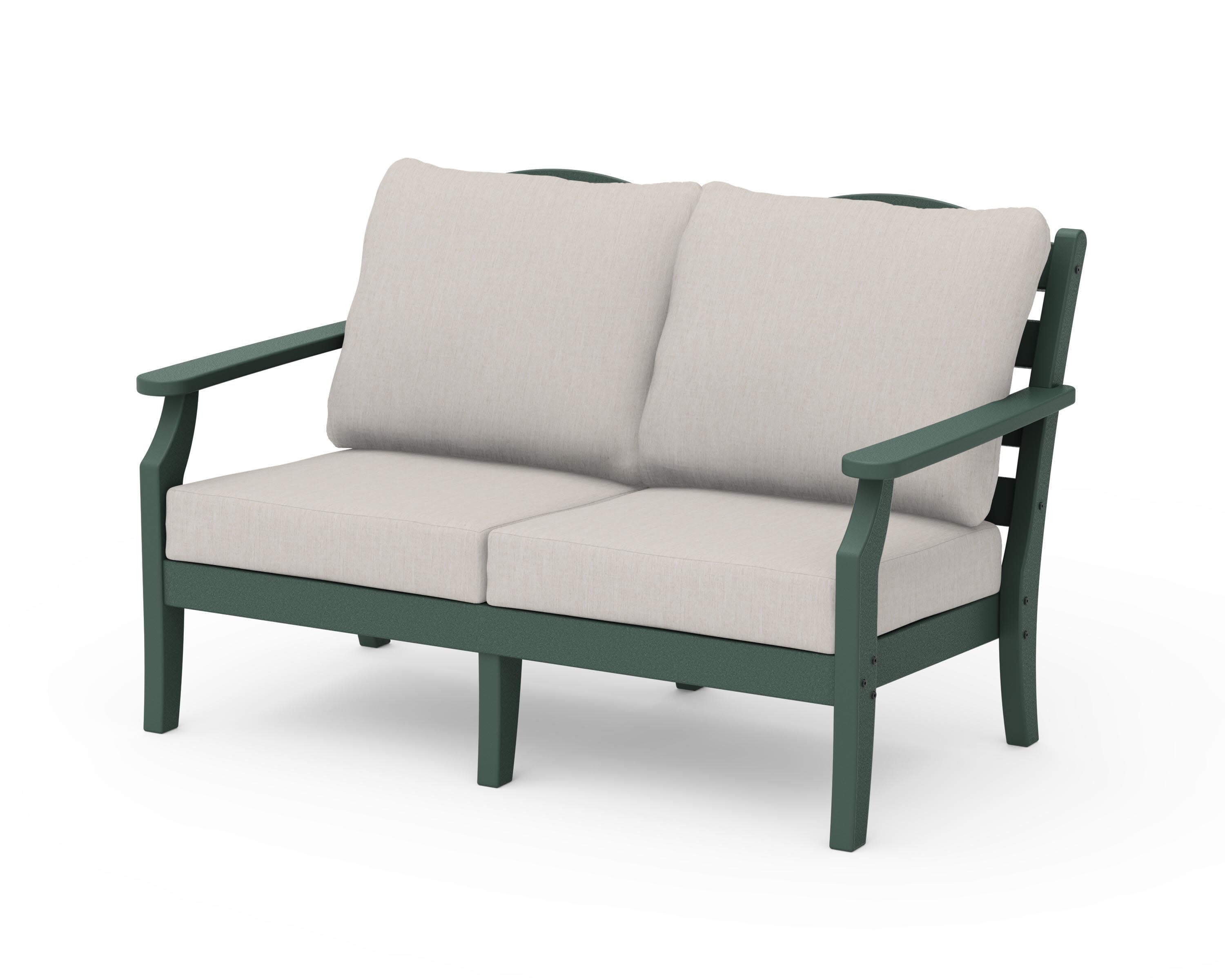 Savannah Deep Seating Loveseat in Green / Cast Ash