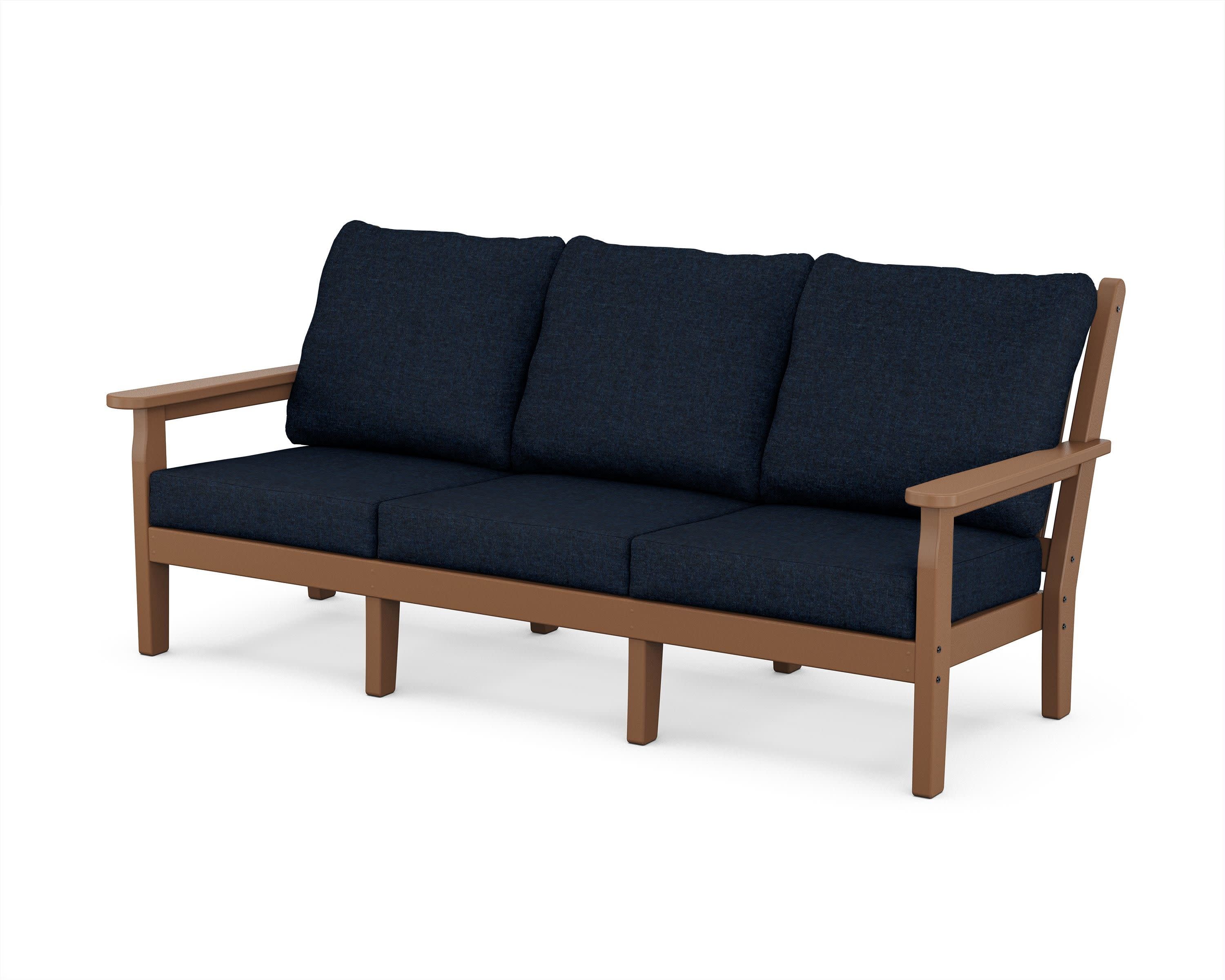 Chippendale Deep Seating Sofa in Teak / Marine Indigo