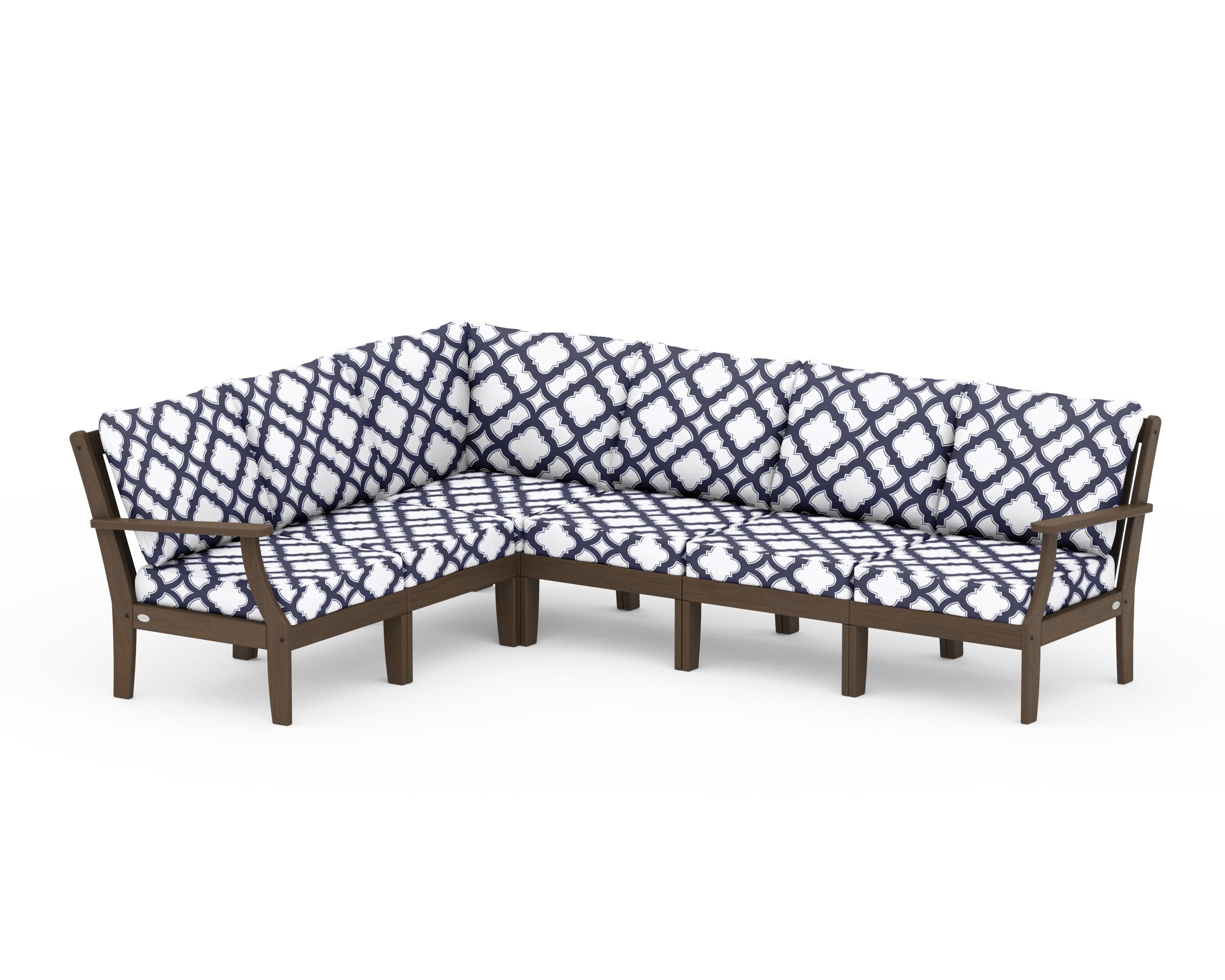 Braxton Modular 6-Piece Deep Seating Set in Kona / Trellis Navy