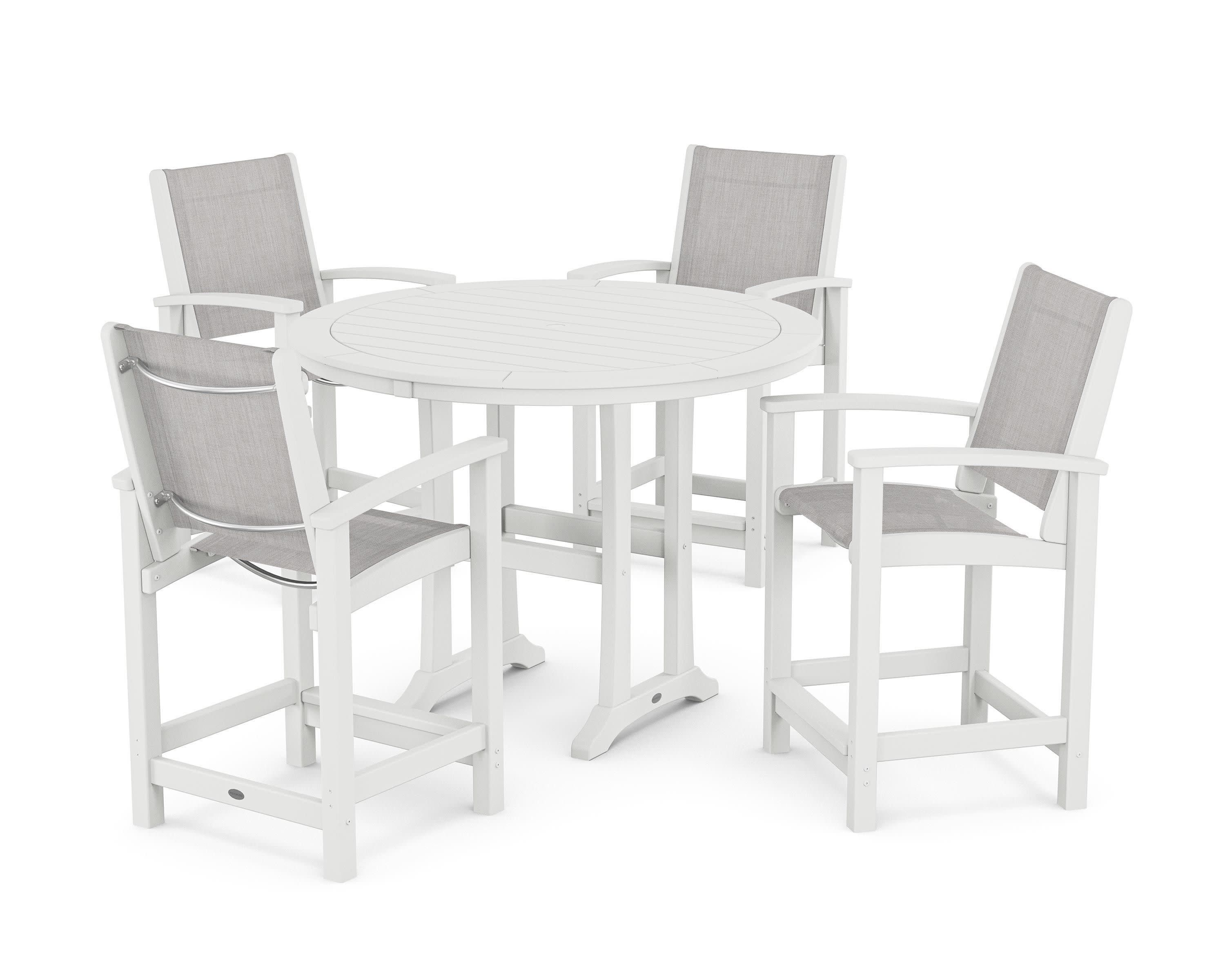 Coastal 5-Piece Counter Set in White / Parchment Sling