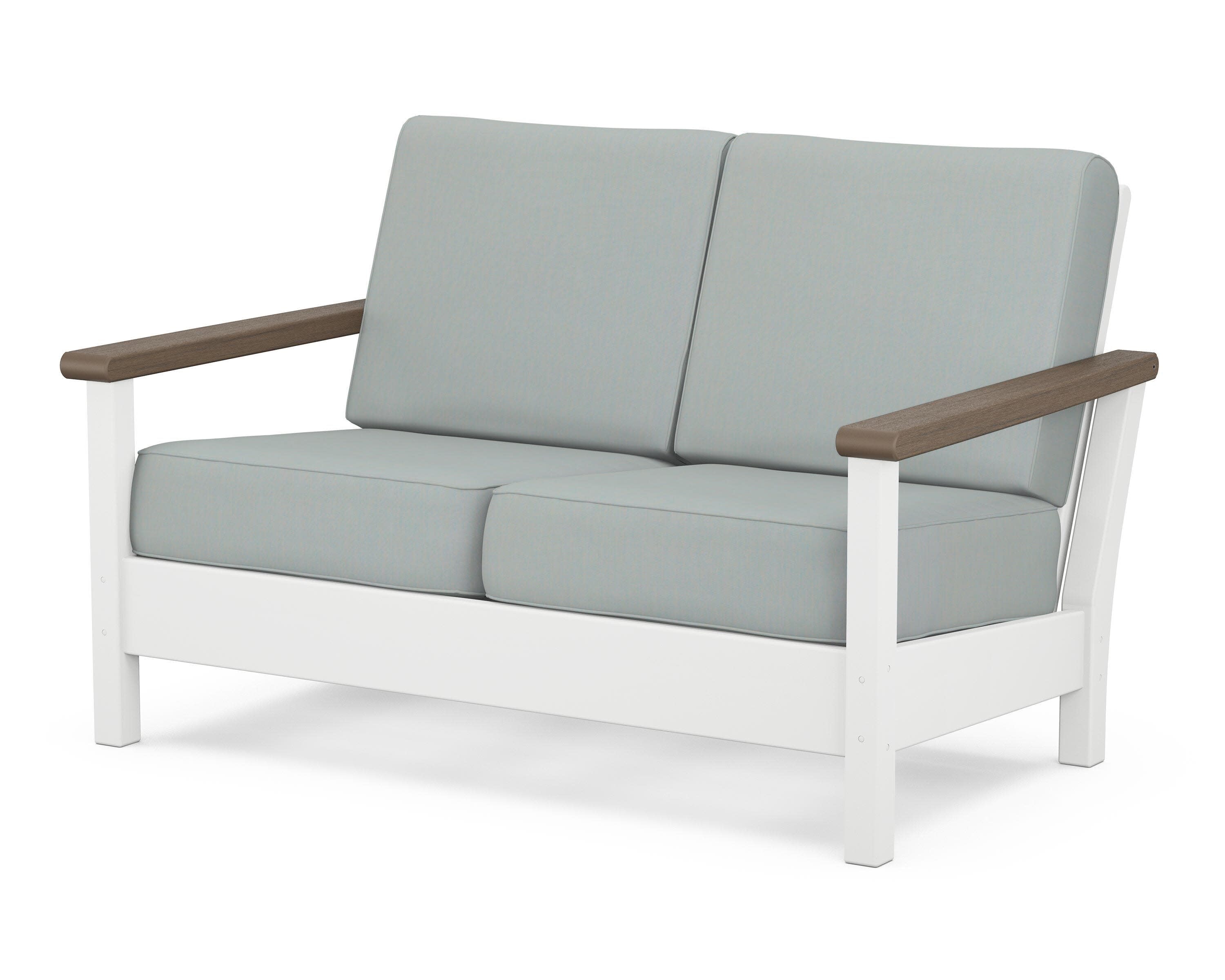 Harbour Deep Seating Loveseat in White / Kona / Spa