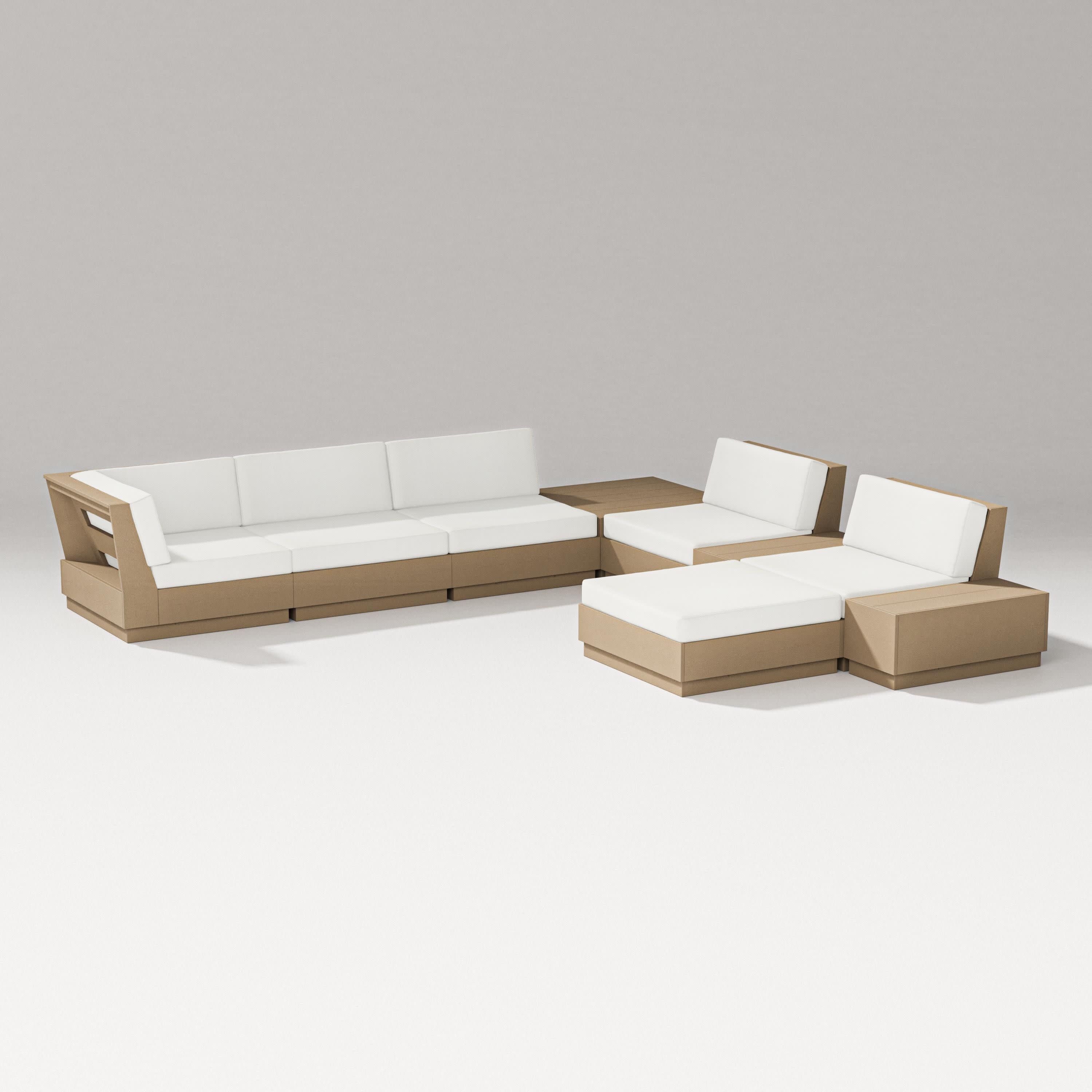 Elevate 9-Piece Conversation Sectional in Vintage Sahara / Natural Linen