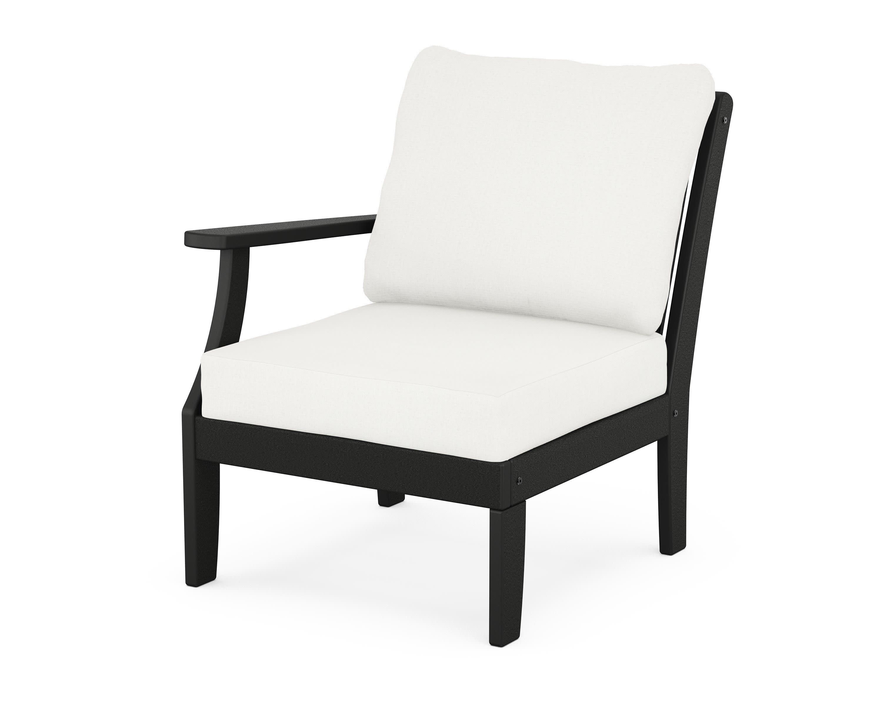 Braxton Modular Left Arm Chair in Black / Natural Linen