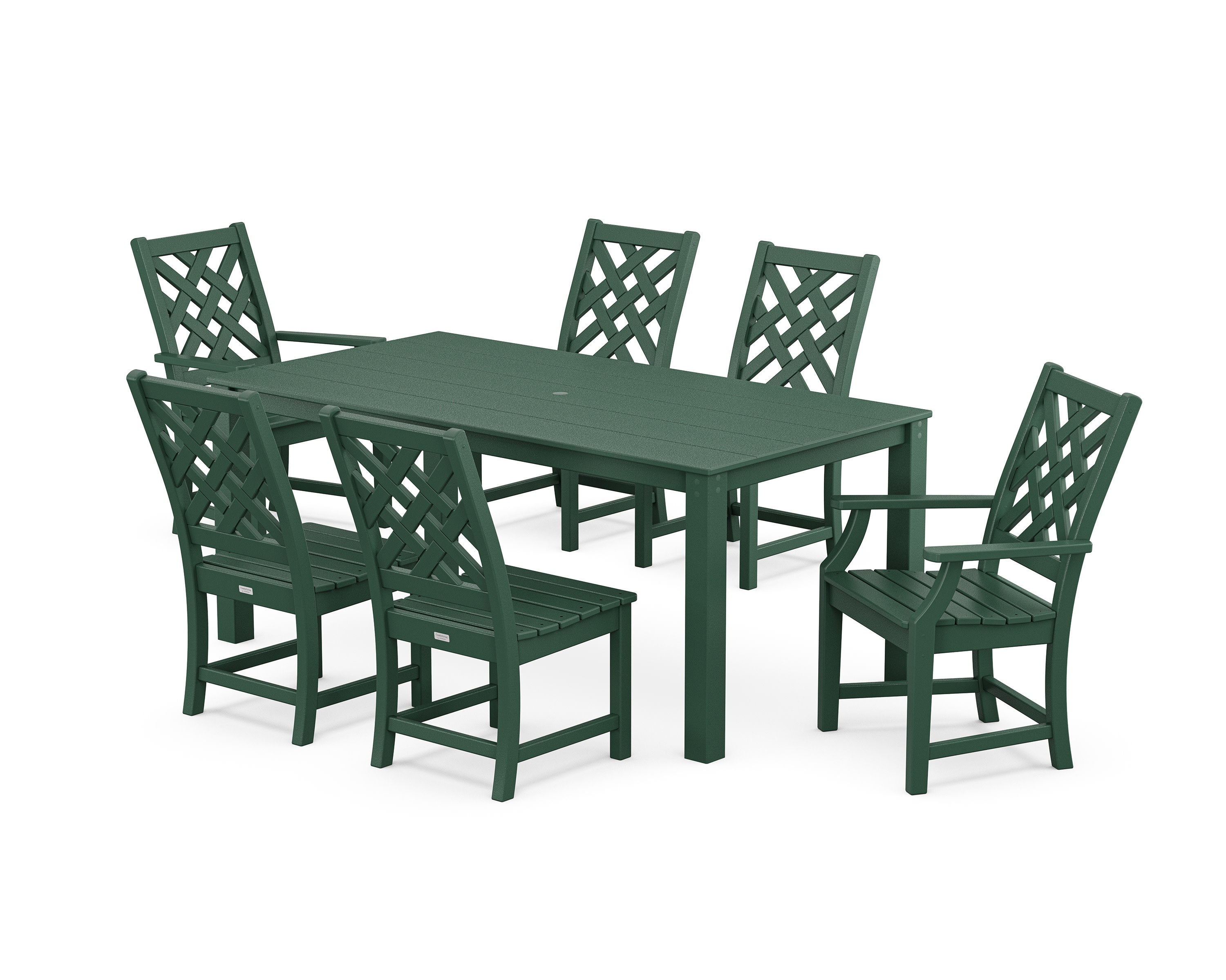 Wovendale 7-Piece Parsons Dining Set in Green