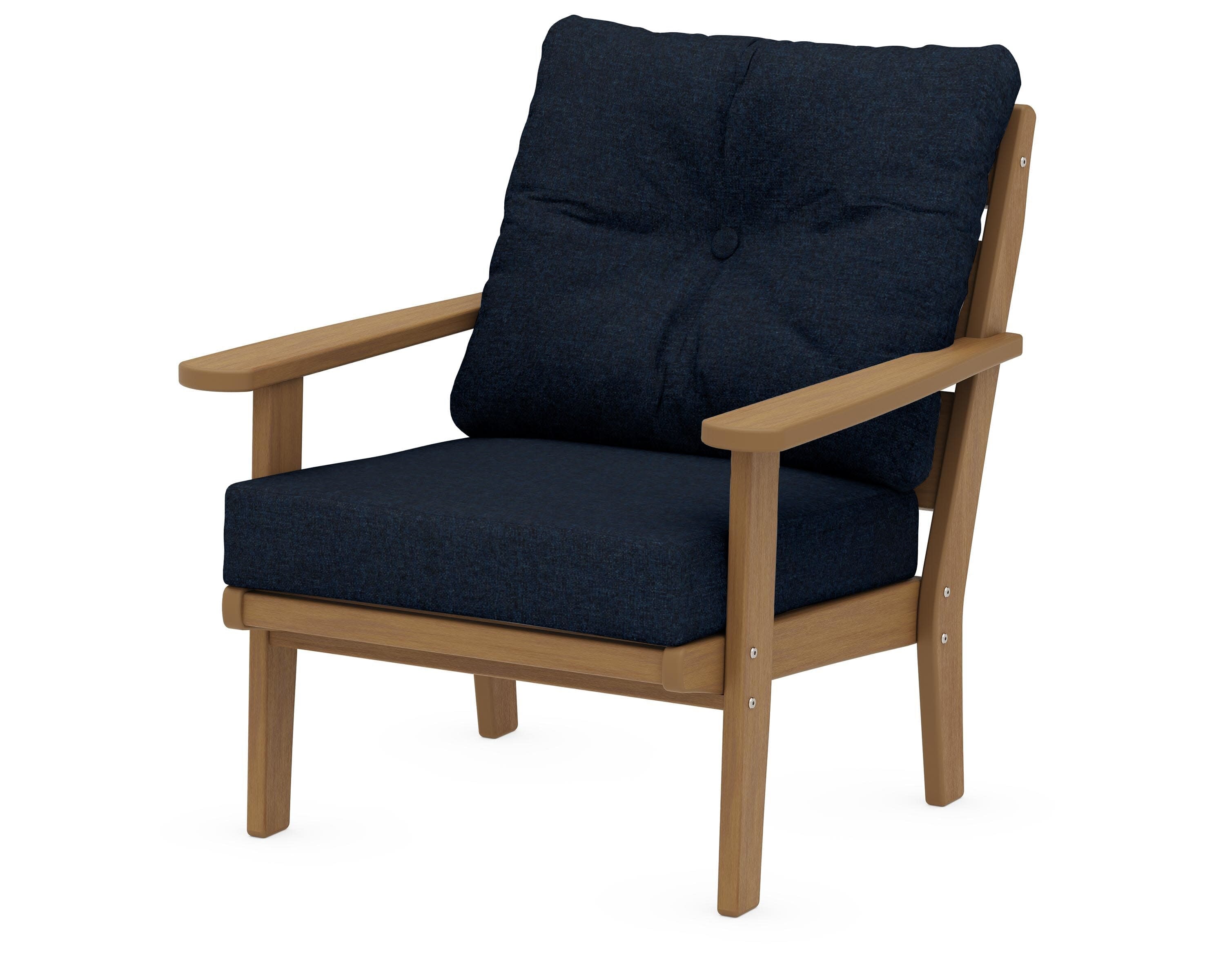 Lakeside Deep Seating Chair in Natural / Marine Indigo