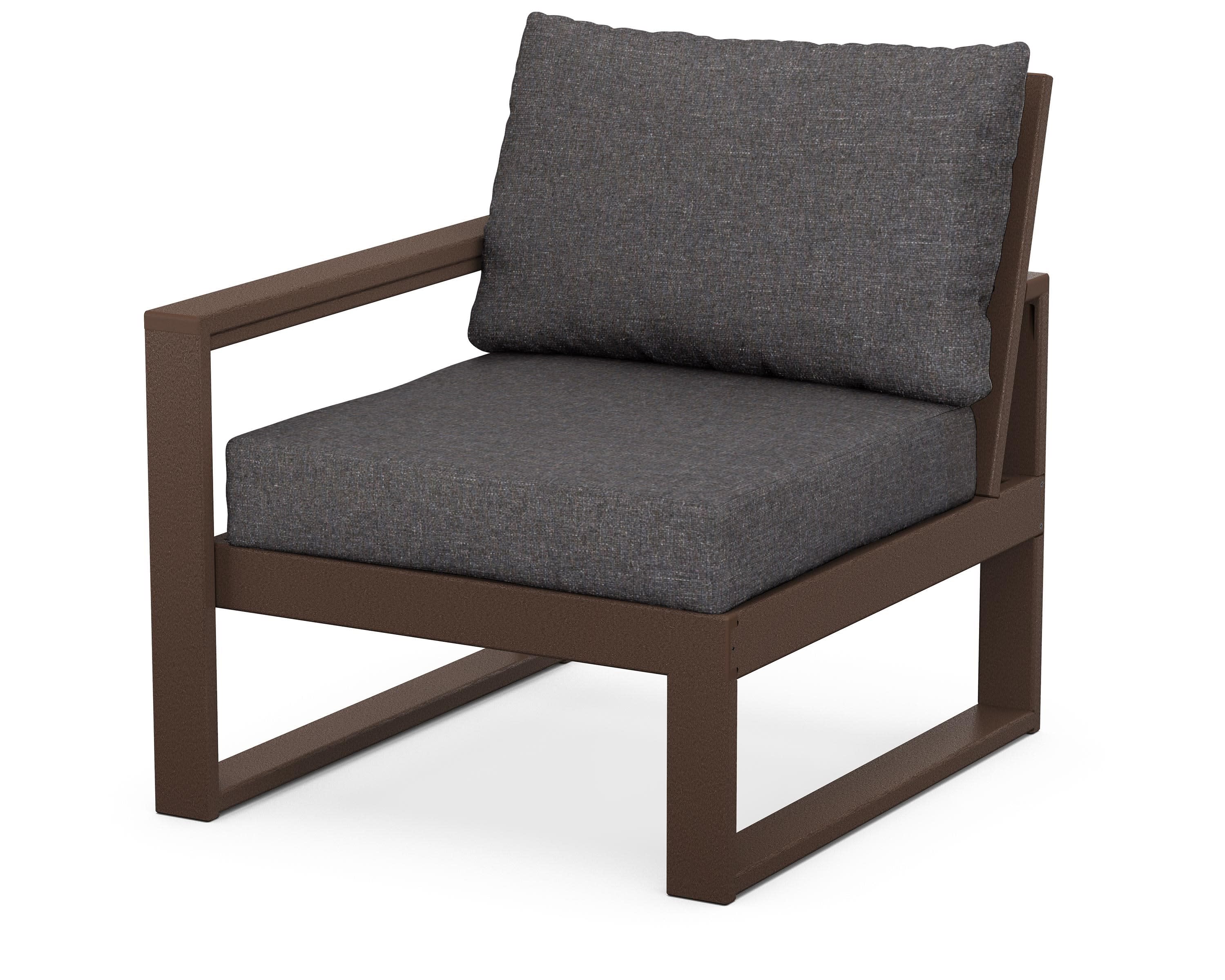 EDGE Modular Left Arm Chair in Mahogany / Ash Charcoal