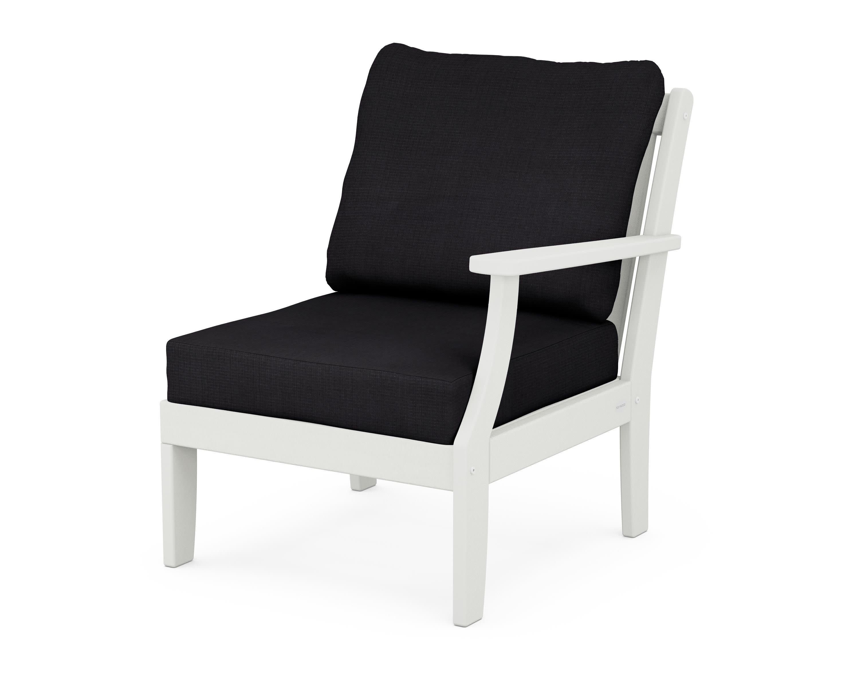 Braxton Modular Right Arm Chair in Vintage White / Midnight Linen