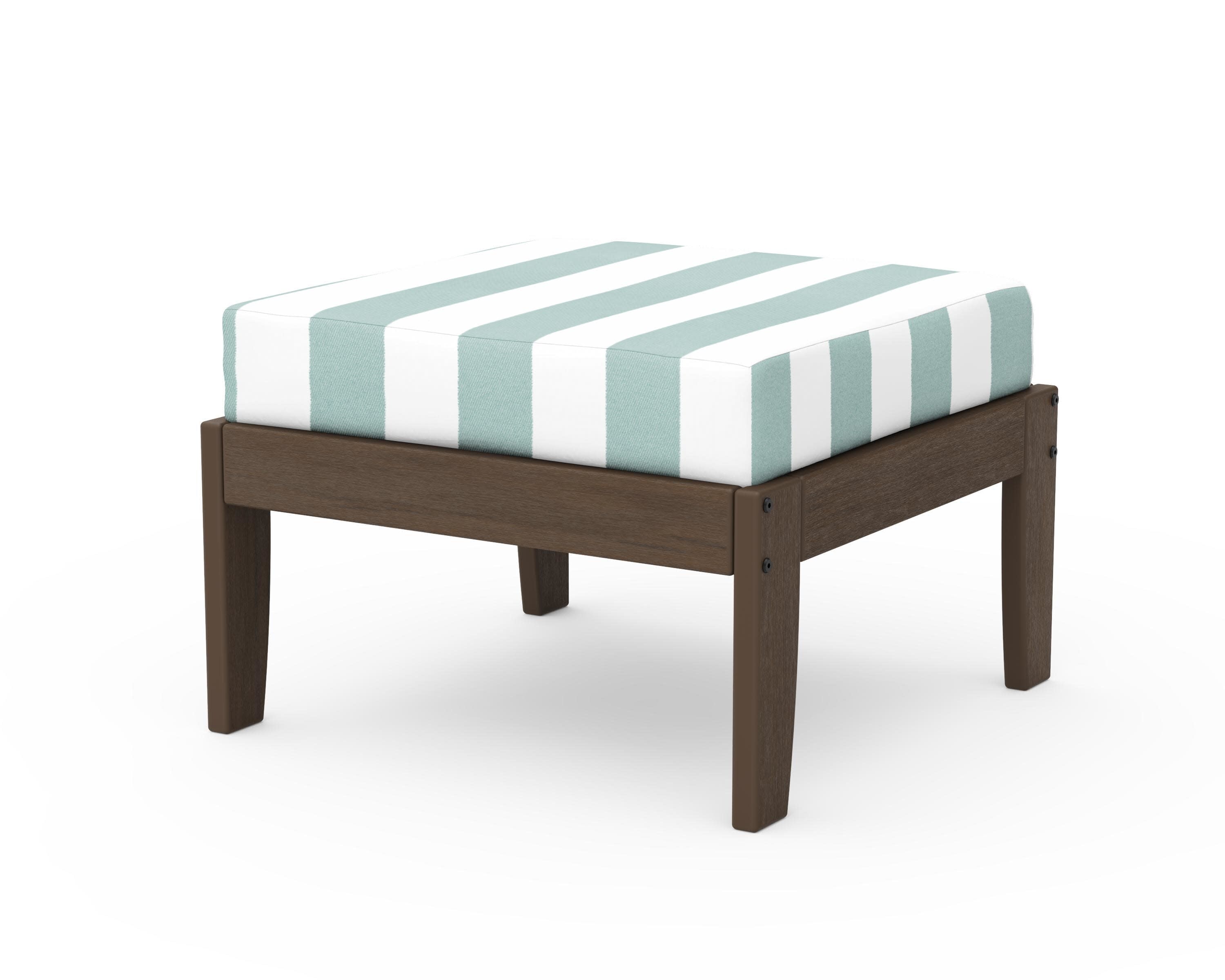 Modular Ottoman - Classic in Kona / Cabana Stripe Glacier Spa
