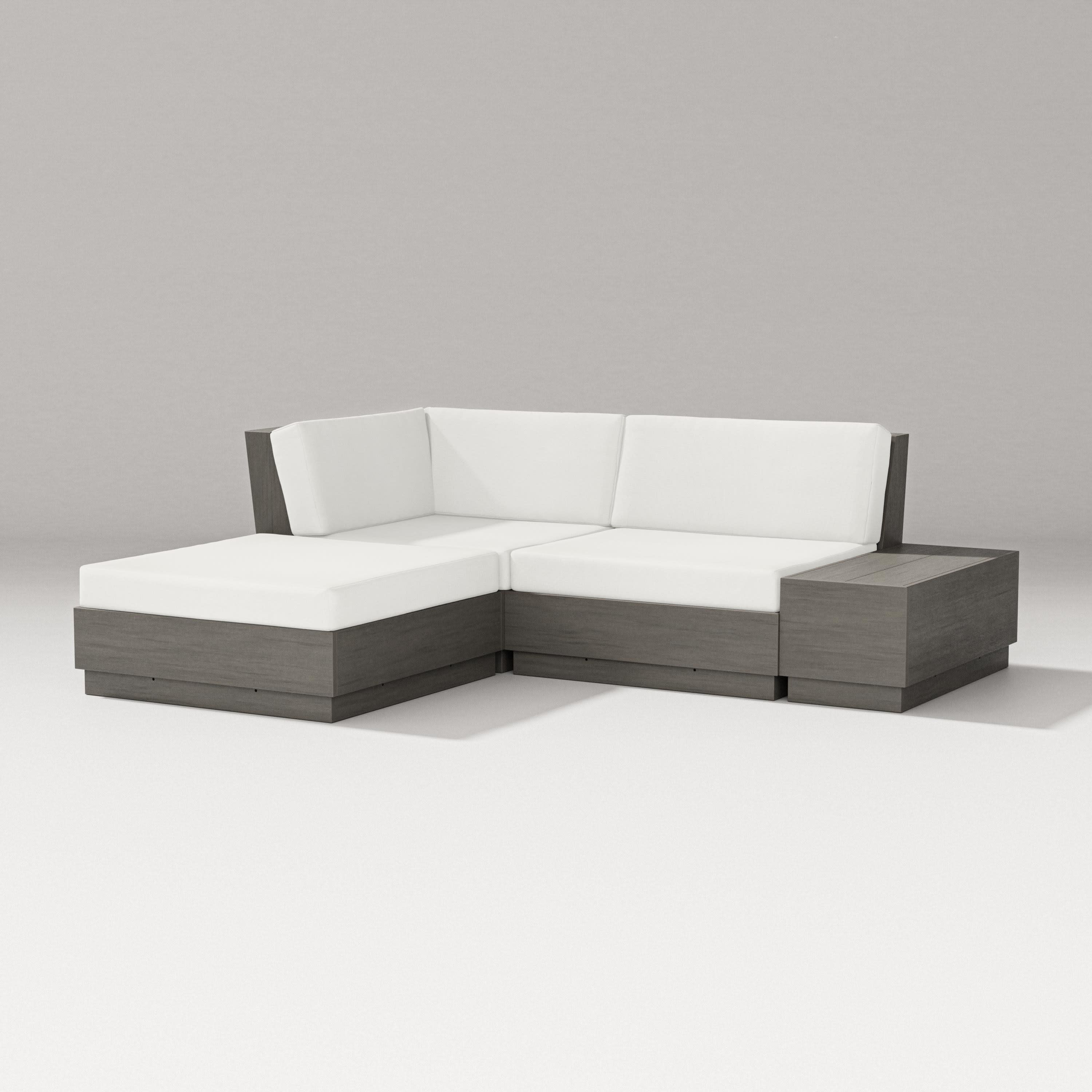 Elevate Loveseat Sectional with Chaise in Driftwood / Natural Linen