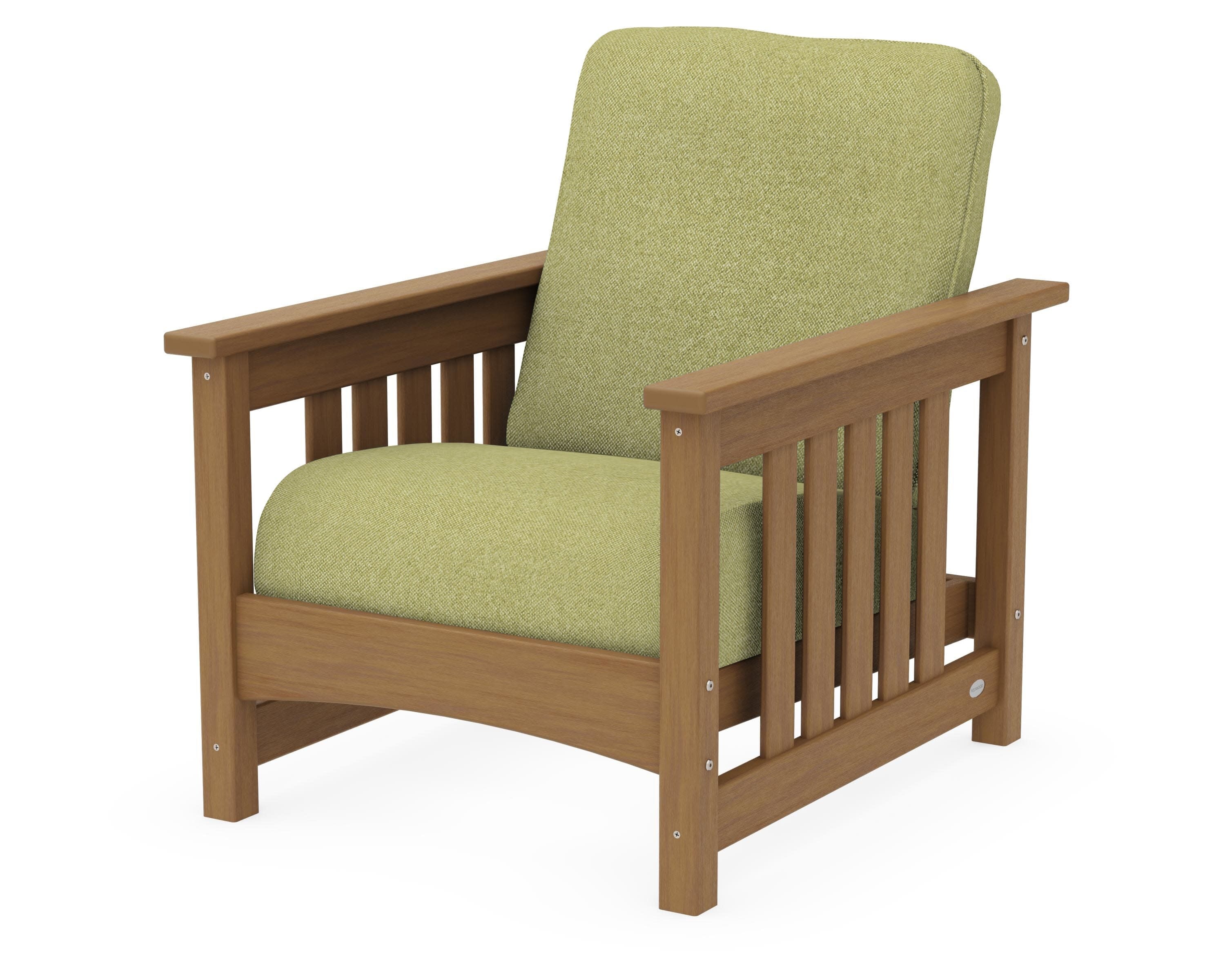 Club Mission Chair in Natural / Chartreuse Boucle