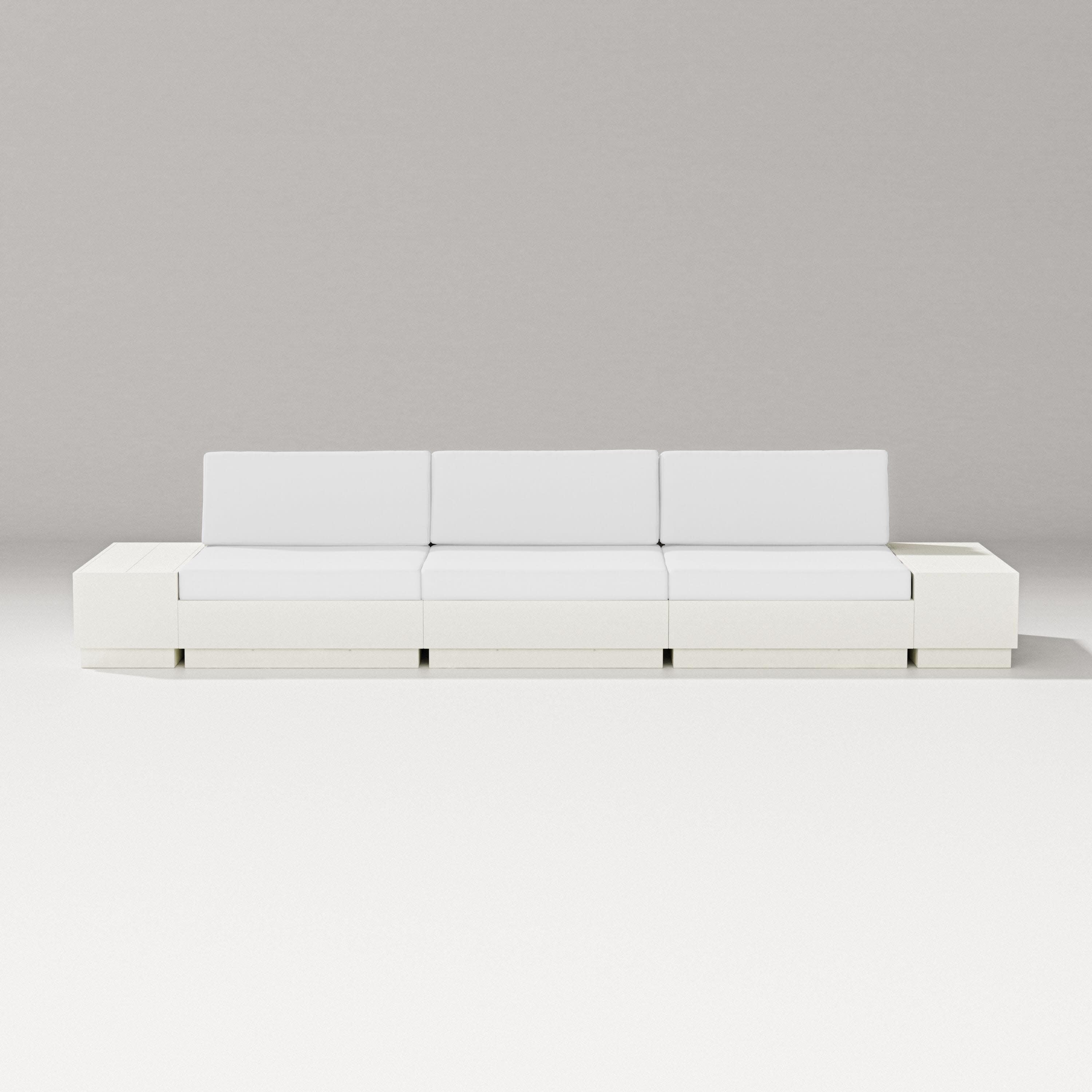 Elevate Straight Sectional in Vintage White / Natural