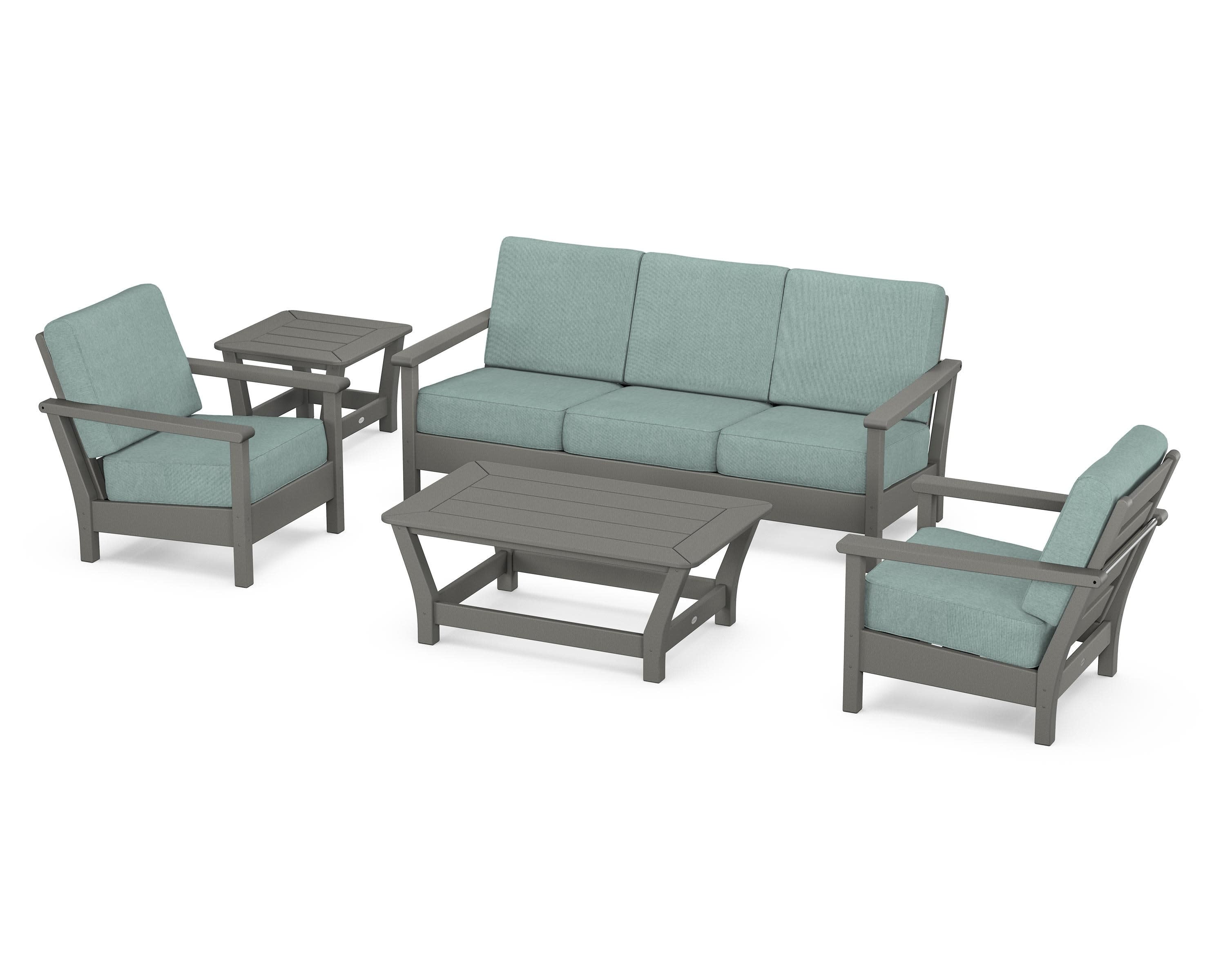 Harbour 5-Piece Deep Seating Set in Slate Grey / Glacier Spa