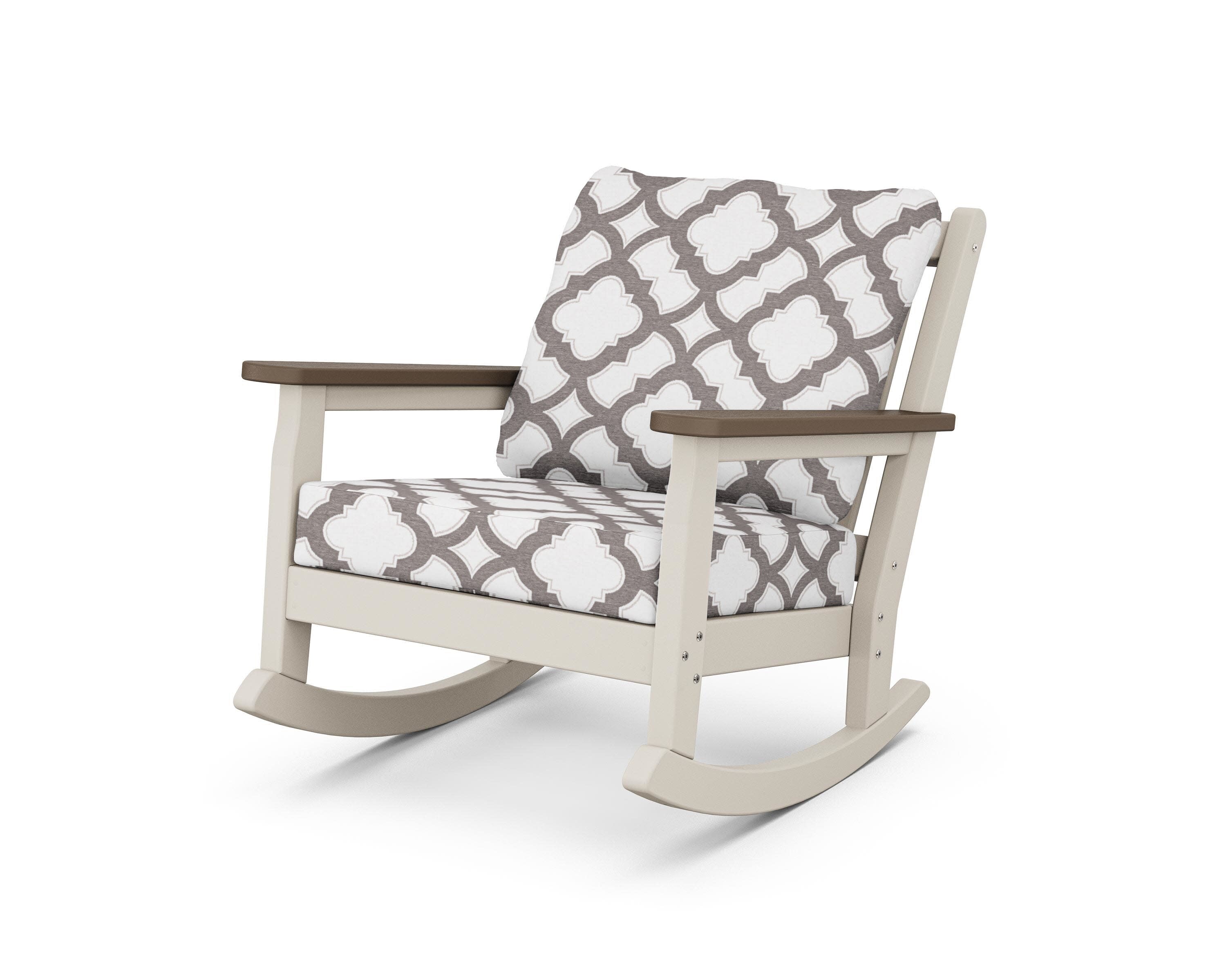 Chippendale Deep Seating Rocking Chair in Sand / Kona / Trellis Grey Mist