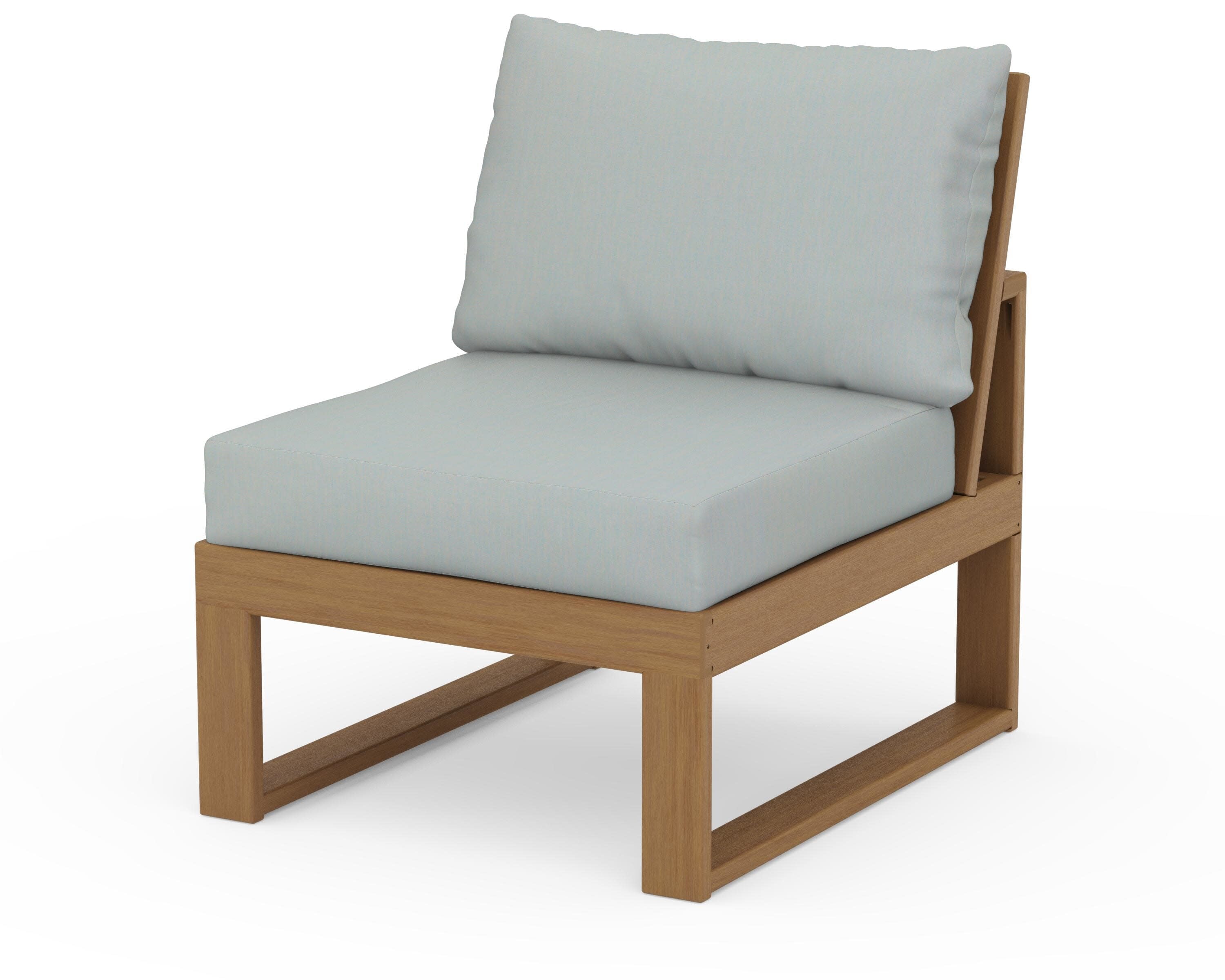 Modular Armless Chair in Natural / Spa