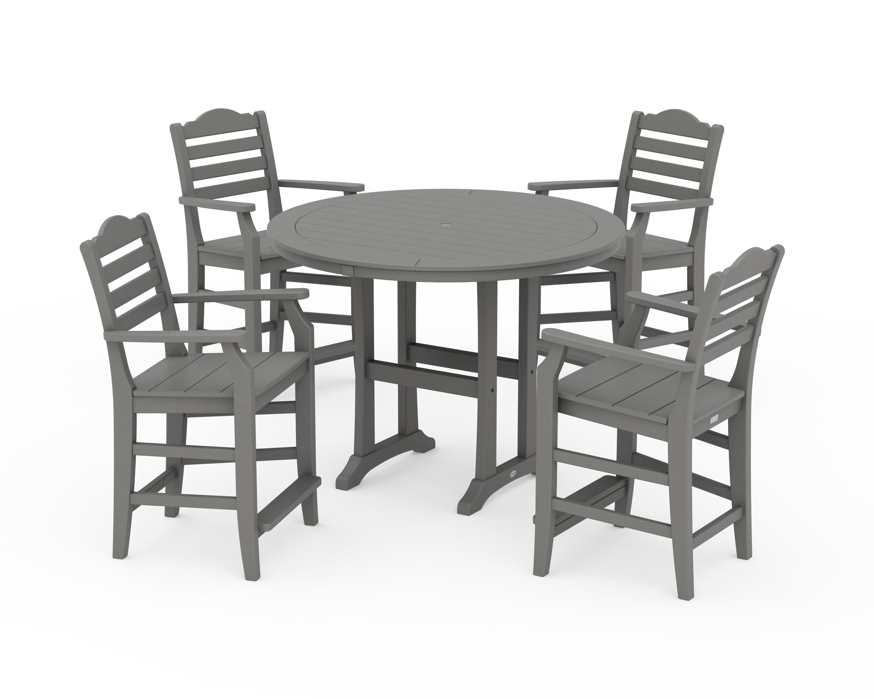 Savannah 5-Piece Round Counter Set in Slate Grey