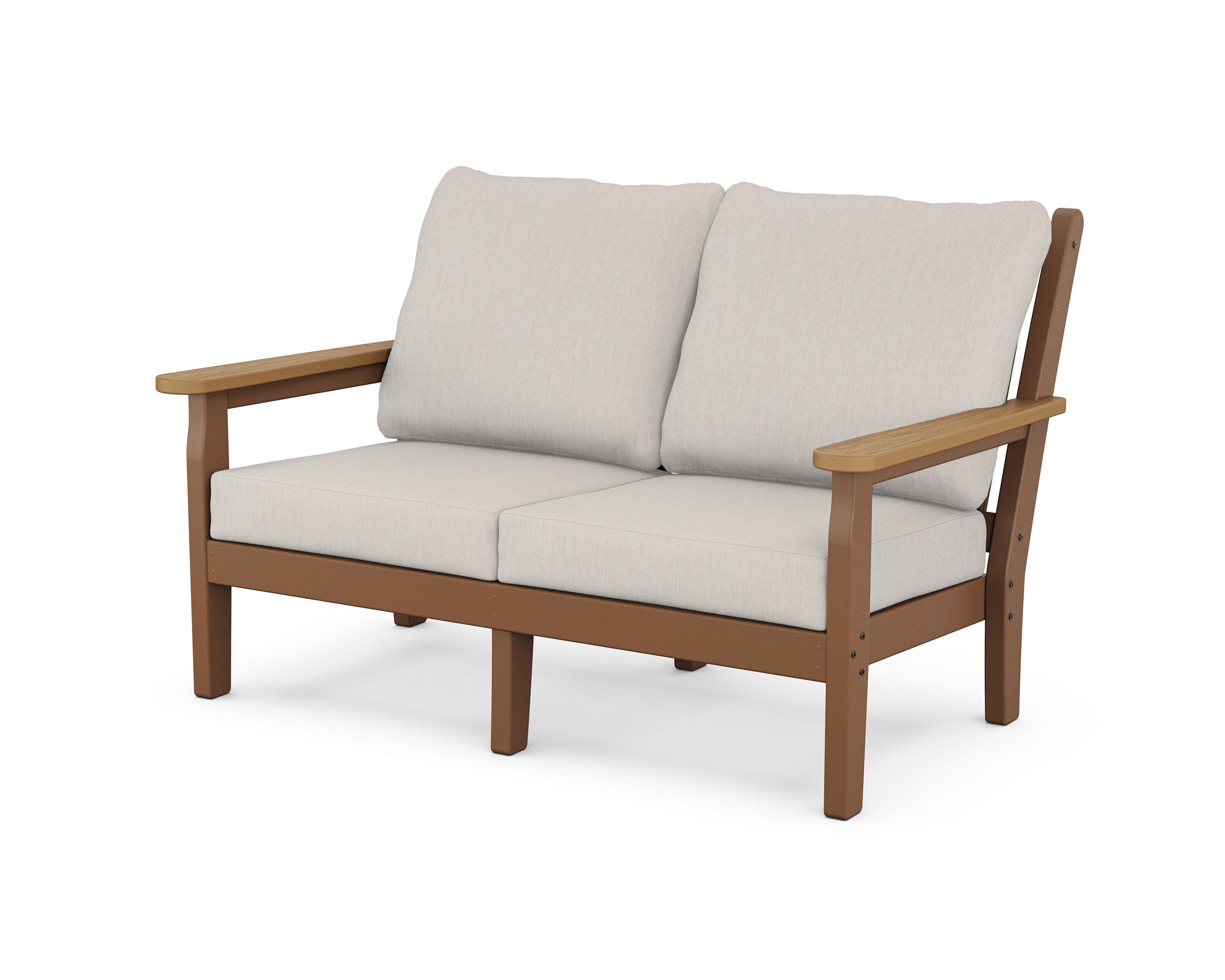 Chippendale Deep Seating Loveseat in Teak / Natural / Cast Ash