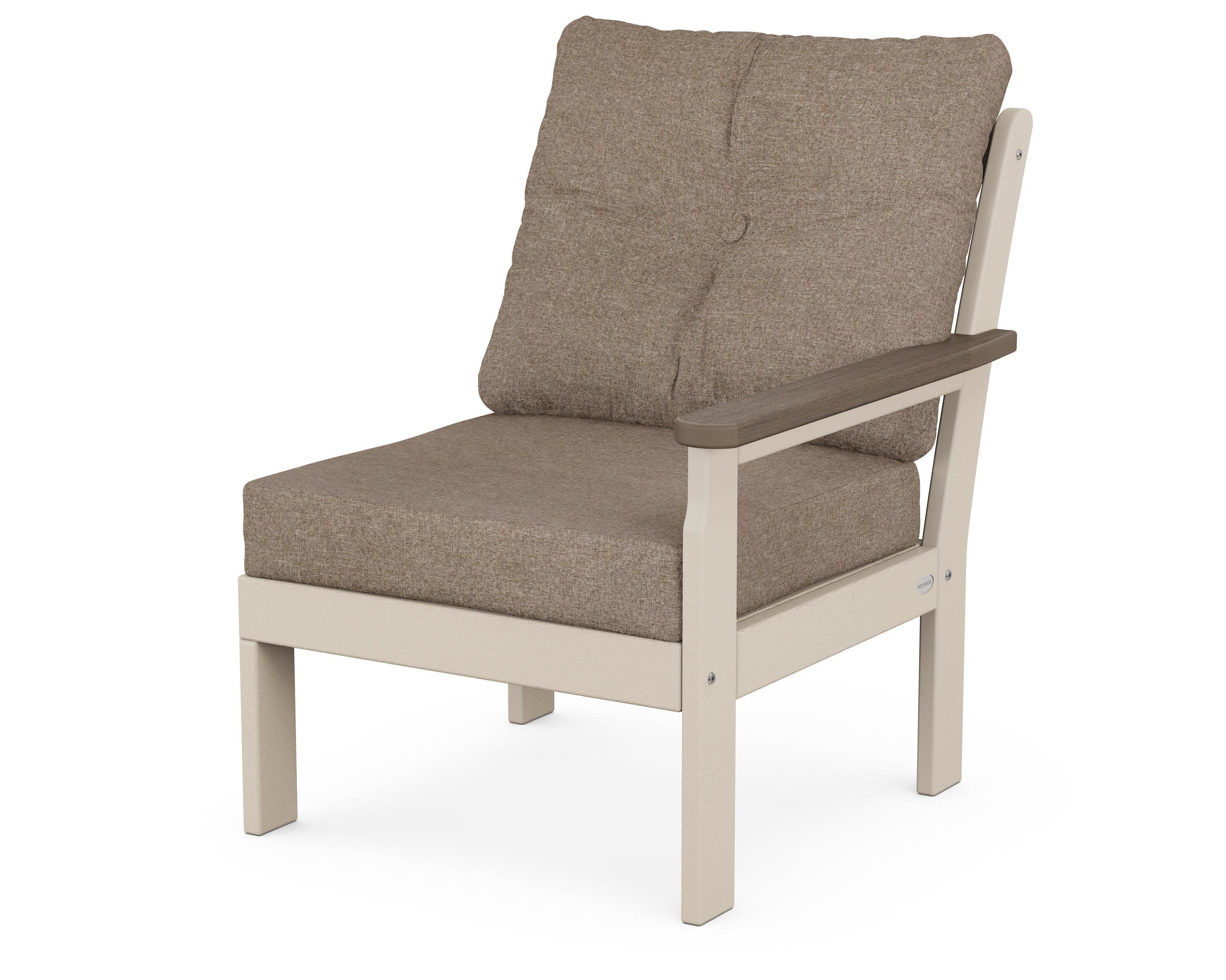 Vineyard Modular Right Arm Chair in Sand / Kona / Spiced Burlap