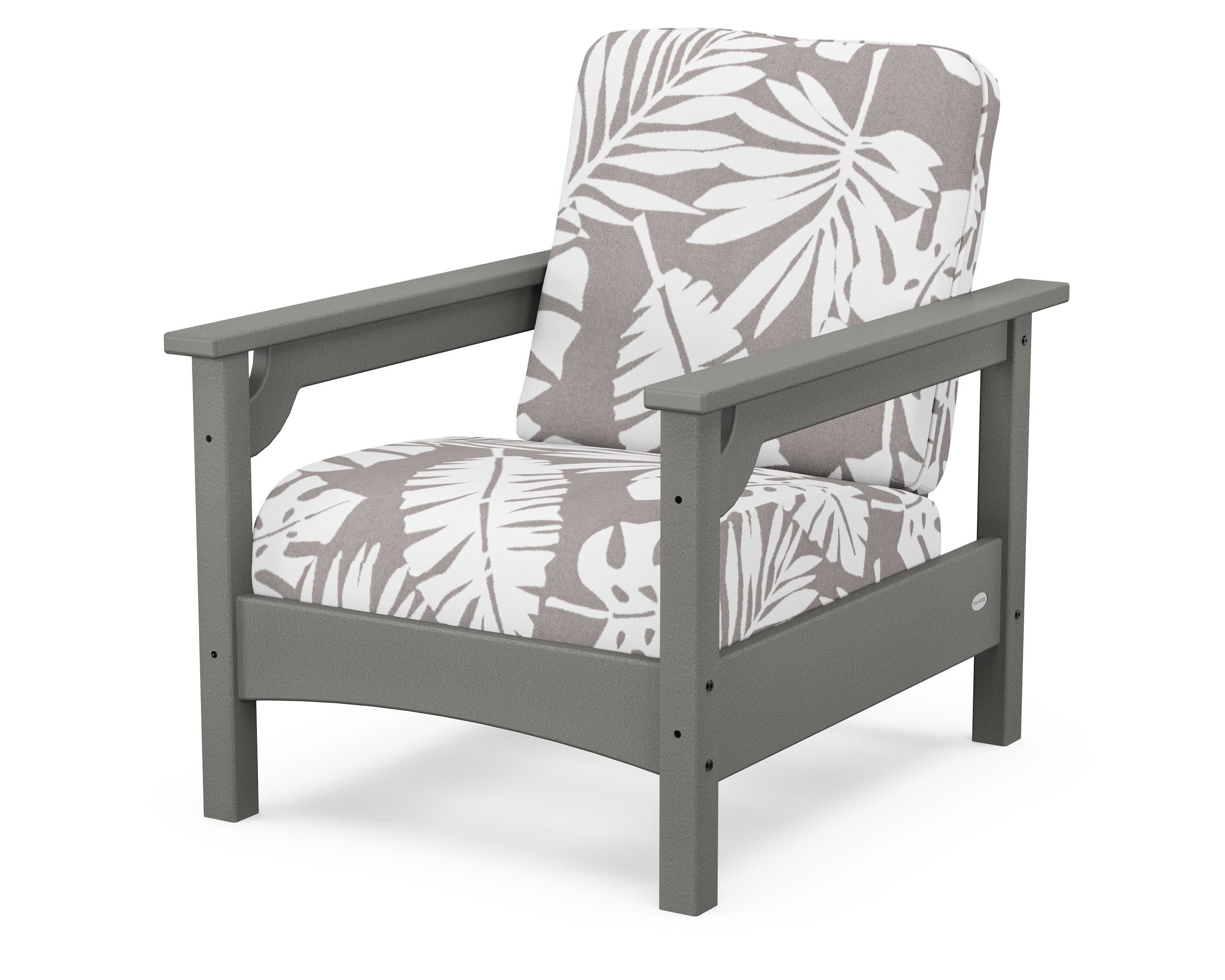 Club Chair in Slate Grey / Leaf Grey Mist