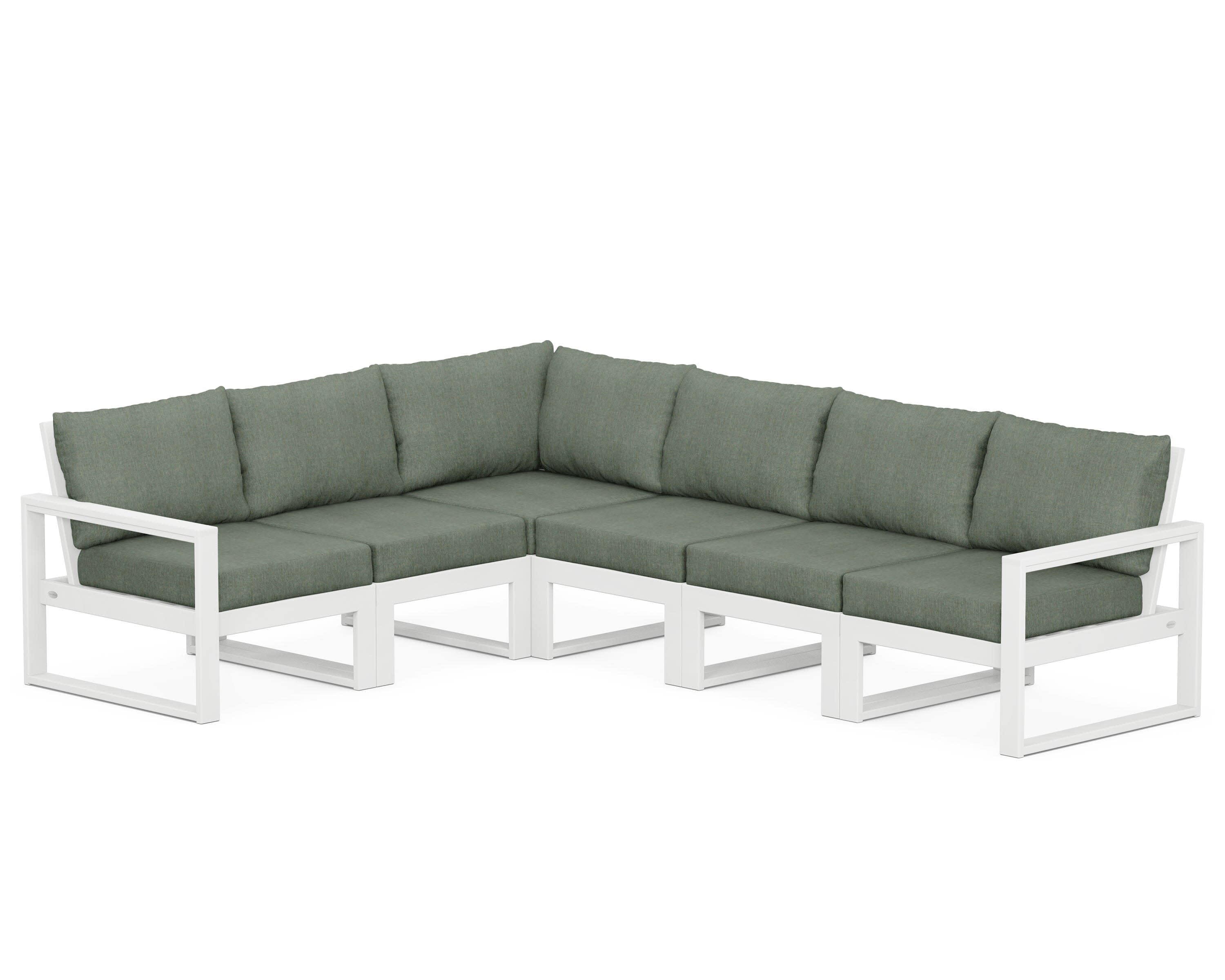 EDGE 6-Piece Modular Deep Seating Set in White / Cast Sage