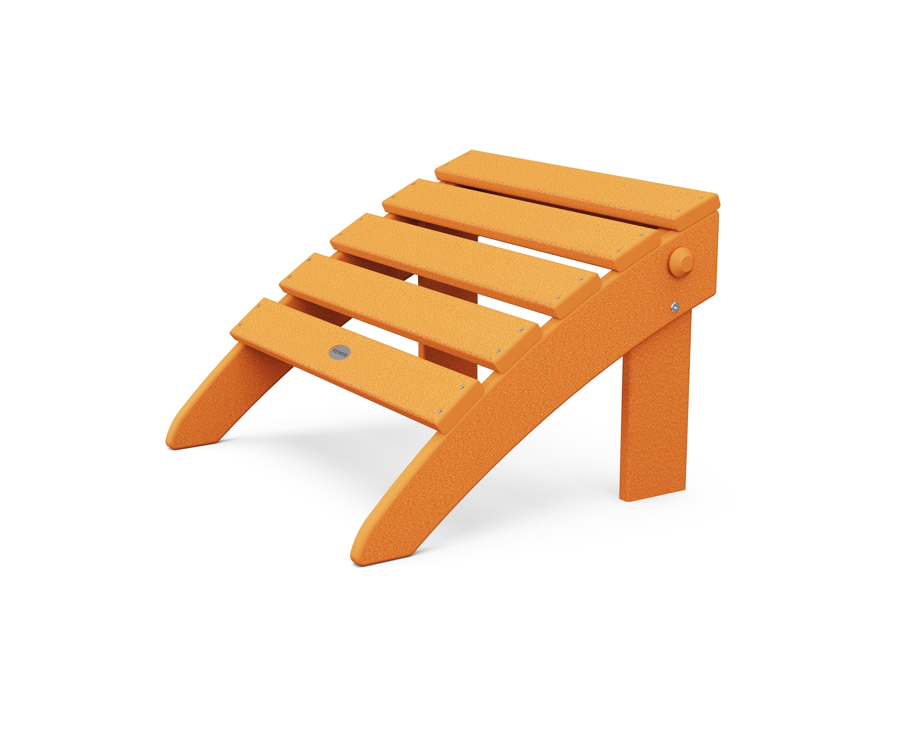 Classic Adirondack Folding Ottoman in Tangerine