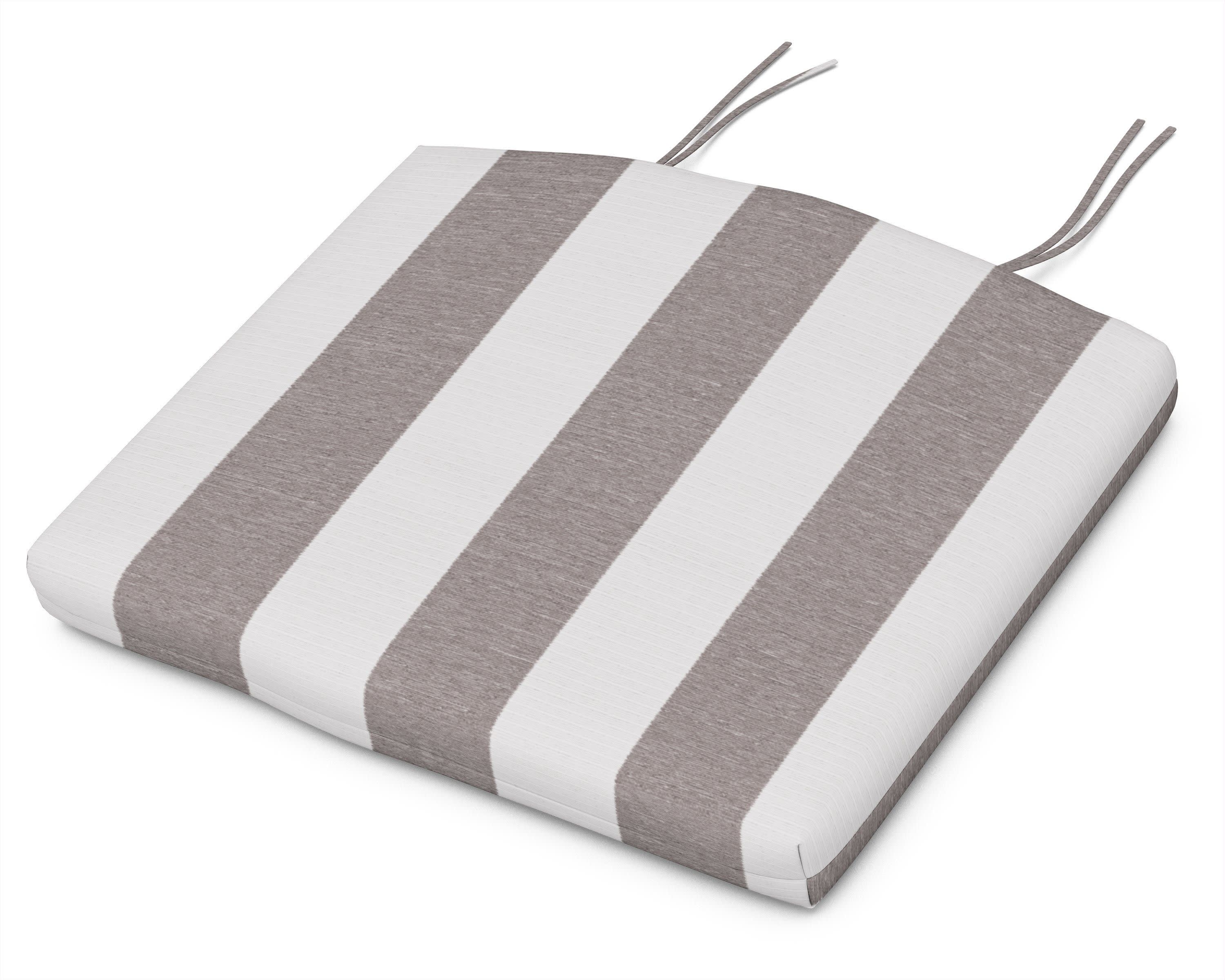 Standard Seat Cushion 18.5"D x 24"W x 2.5"H in Cabana Stripe Grey Mist