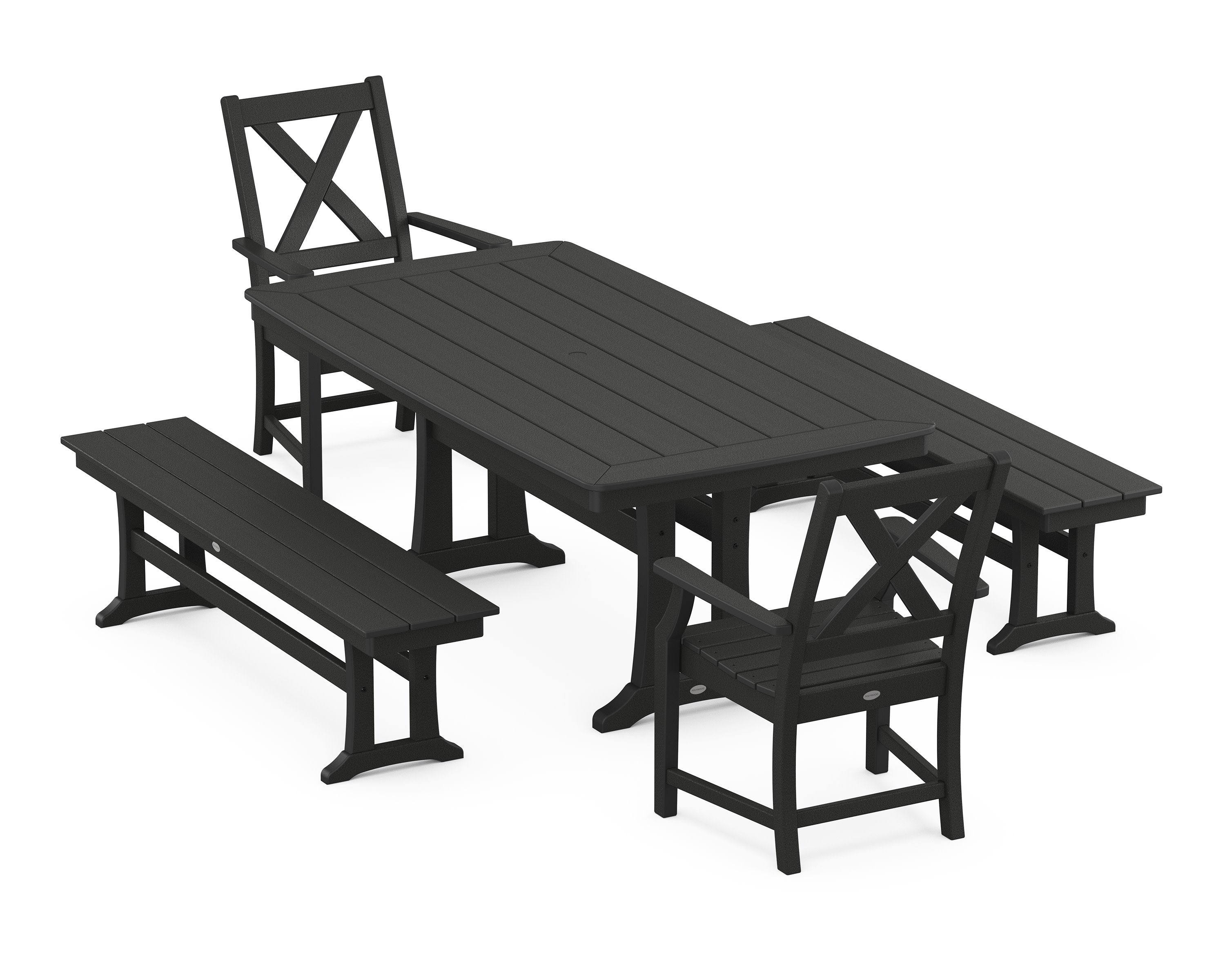 Braxton 5-Piece Dining Set with Trestle Legs in Black